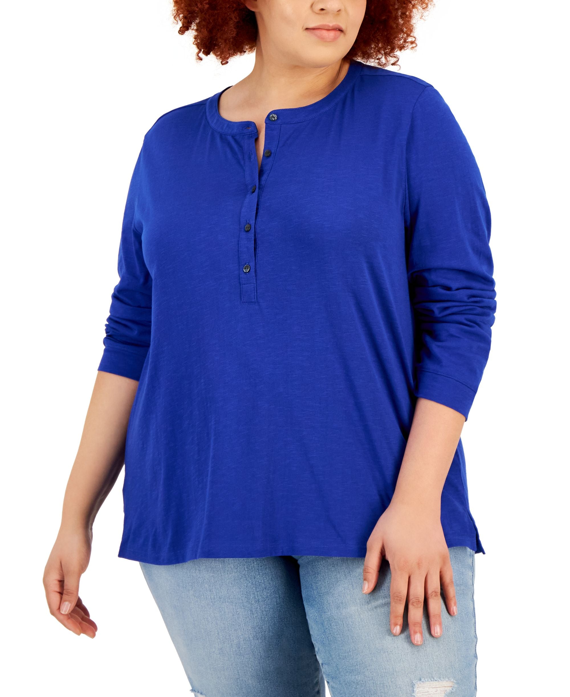 Style & Co Plus Size Henley Top
