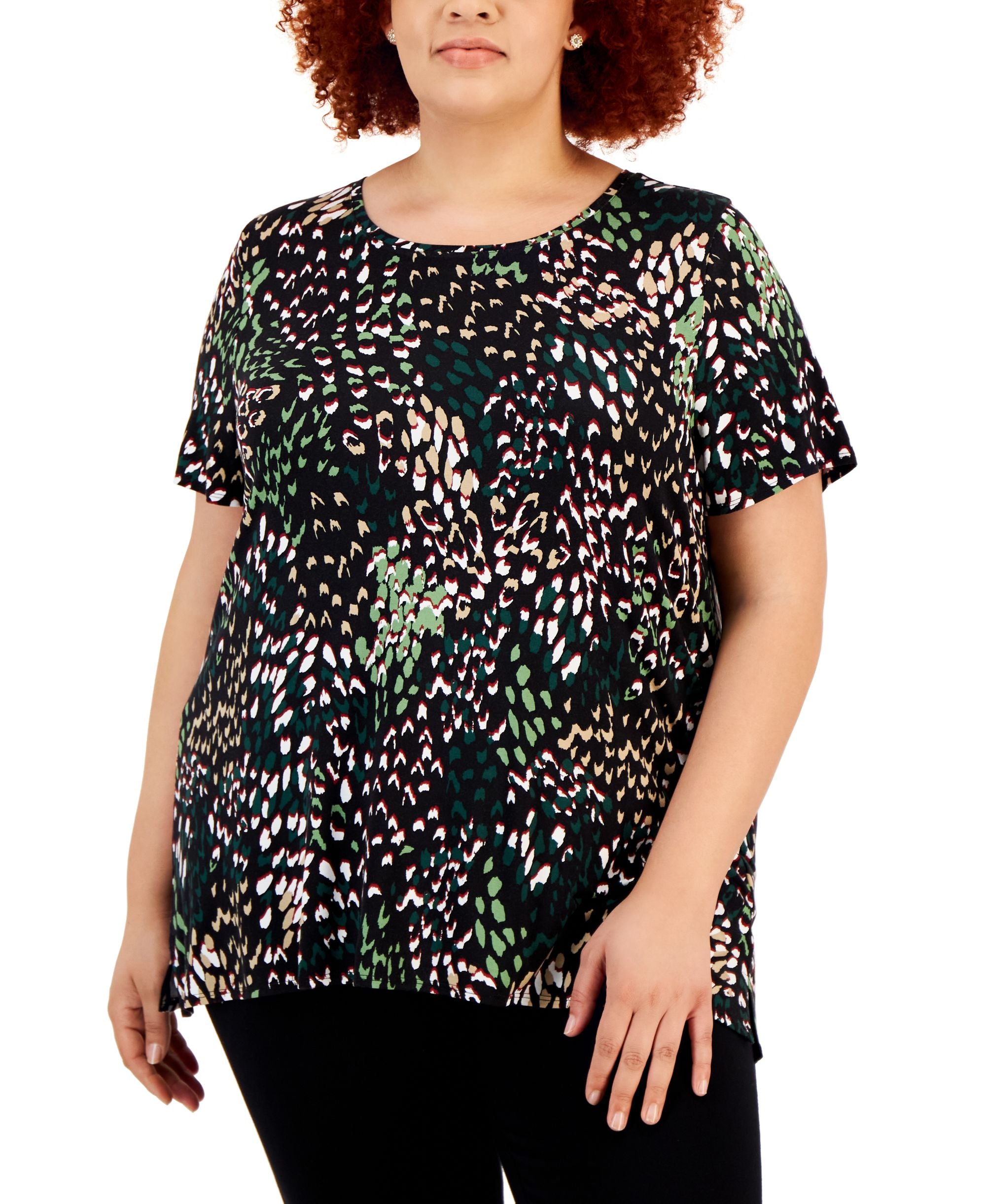 Alfani Plus Size Short Sleeve Top