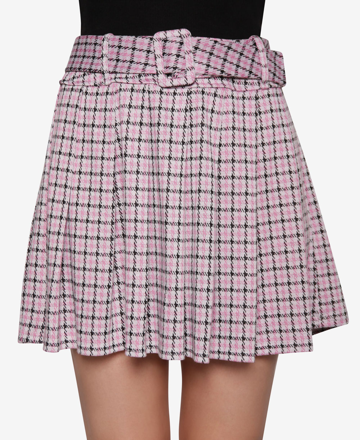 Juniors' Printed Pleated Skirt