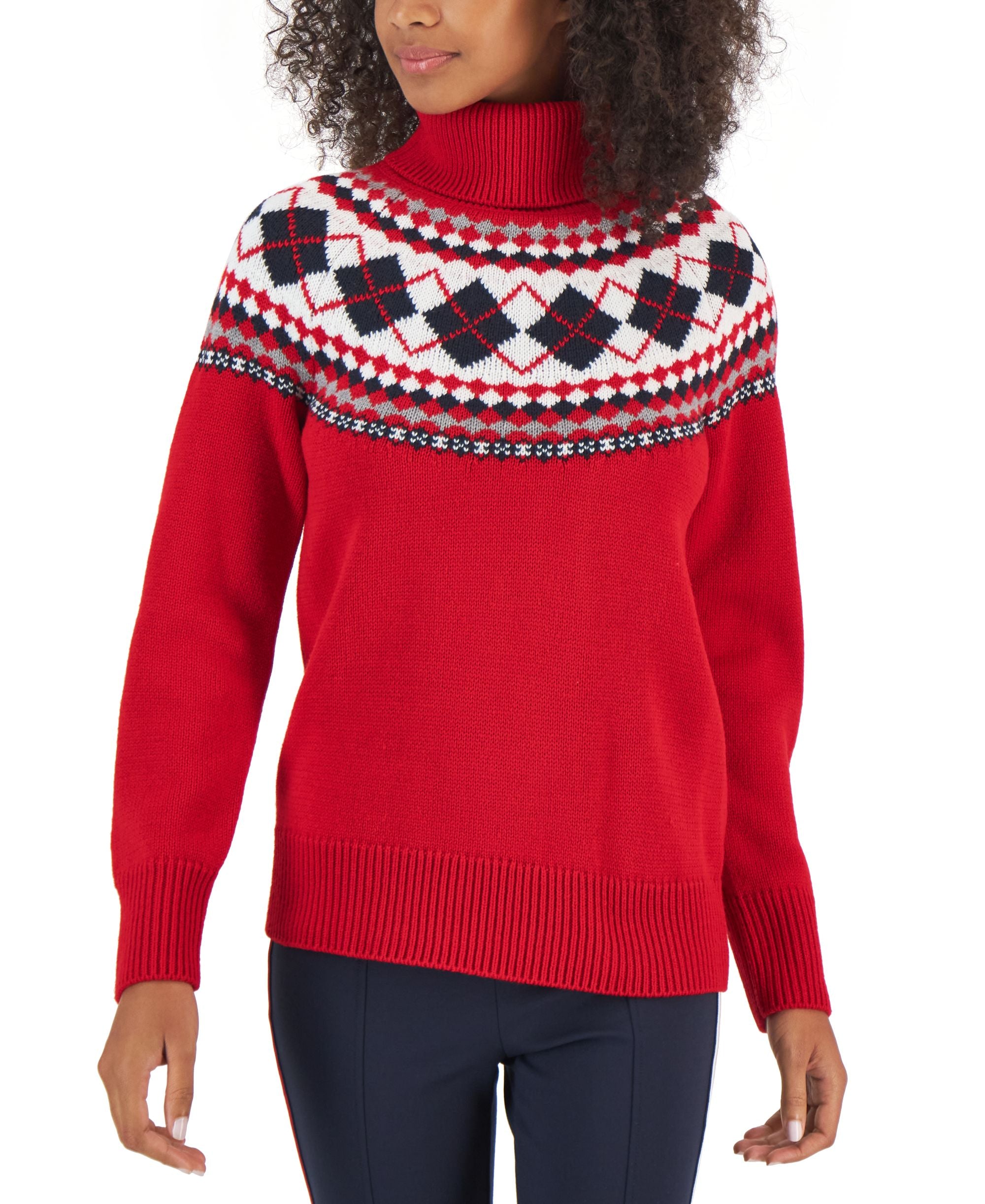 Tommy Hilfiger Argyle Turtleneck Sweater