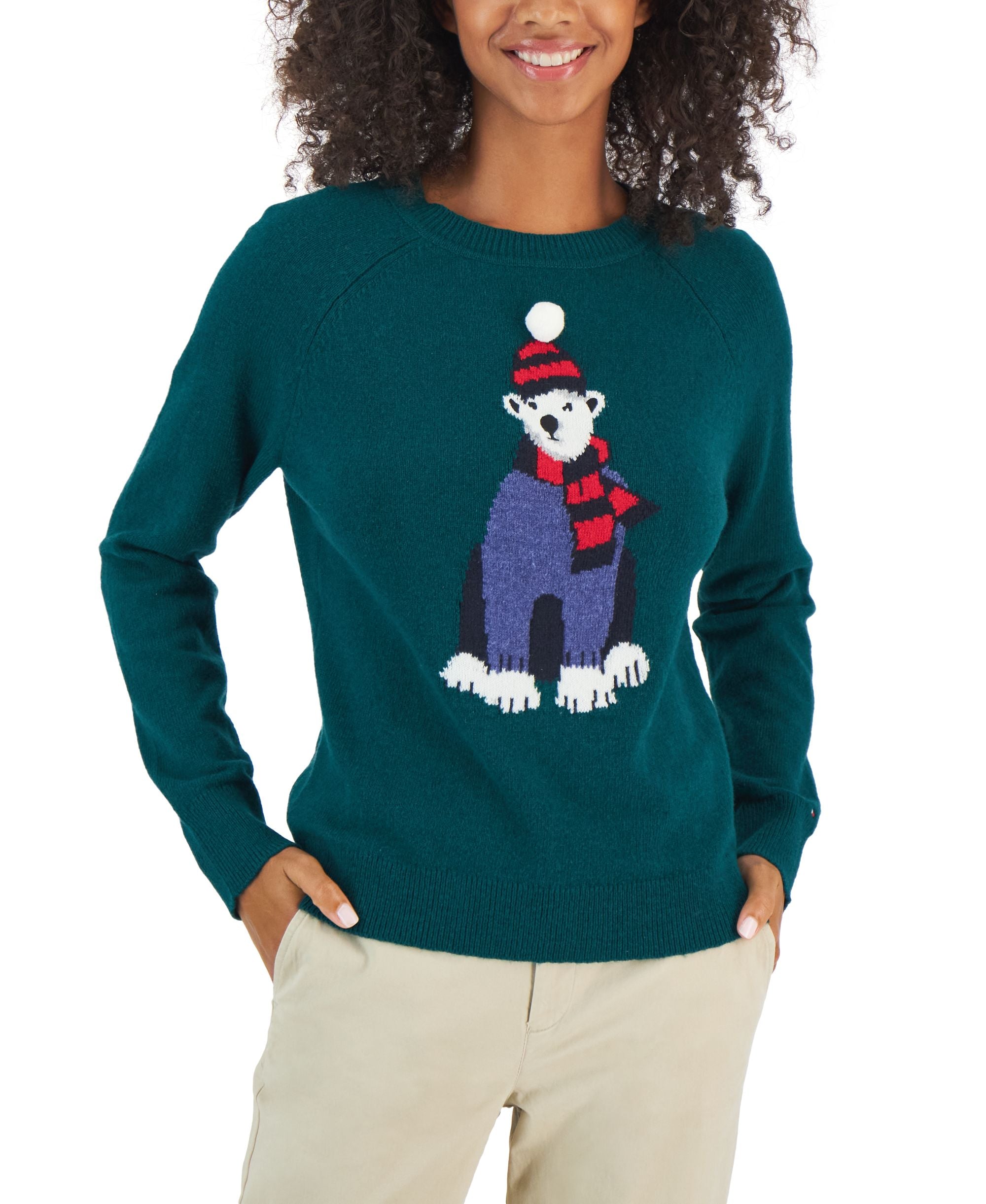 Tommy Hilfiger Womens Polar Bear Graphic Sweater