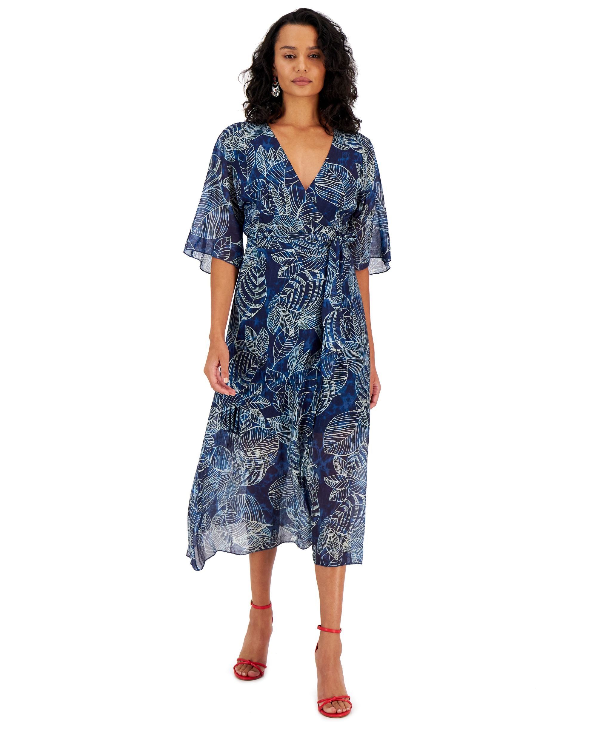 Guess Womens Damienne Printed Wrap Dress