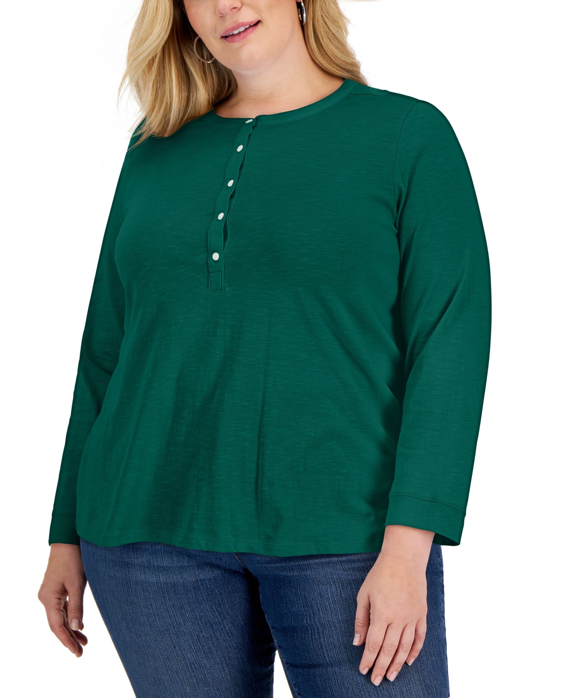 Style & Co Plus Size Henley Top