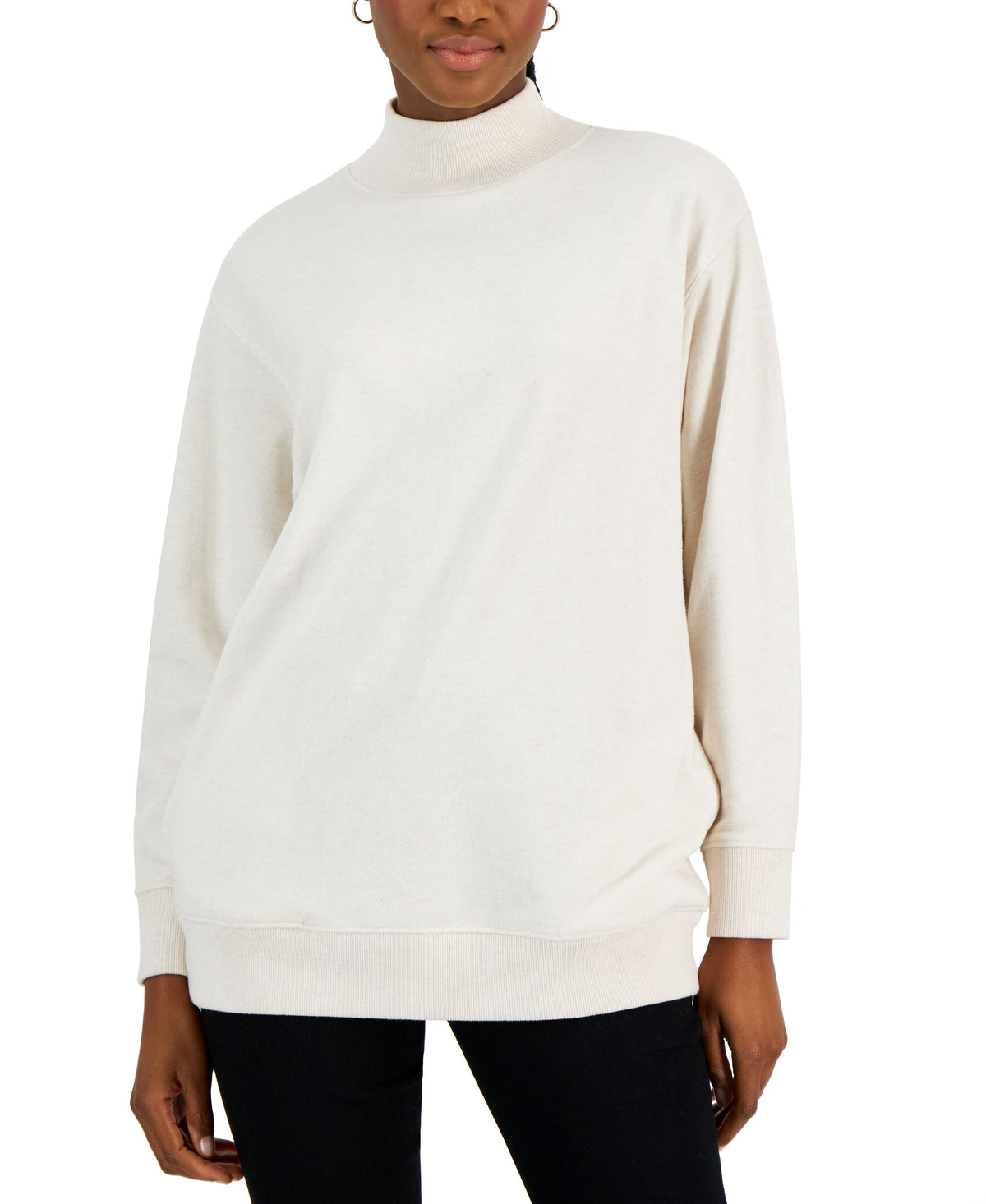 Style & Co Petite Mock Turtleneck Tunic Sweatshirt