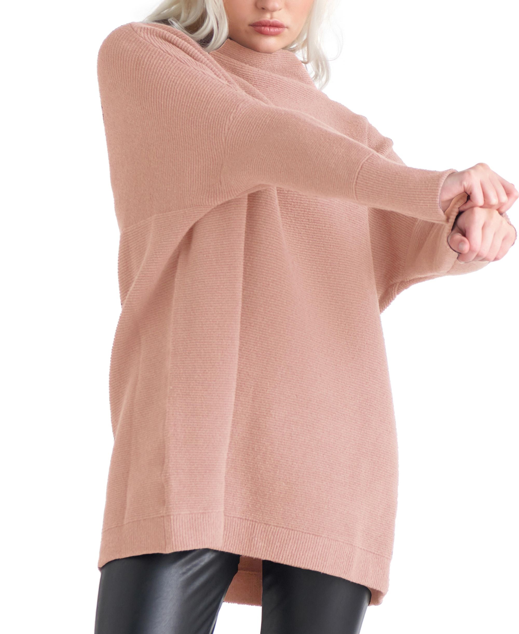Petite Mock-Neck Tunic Sweater