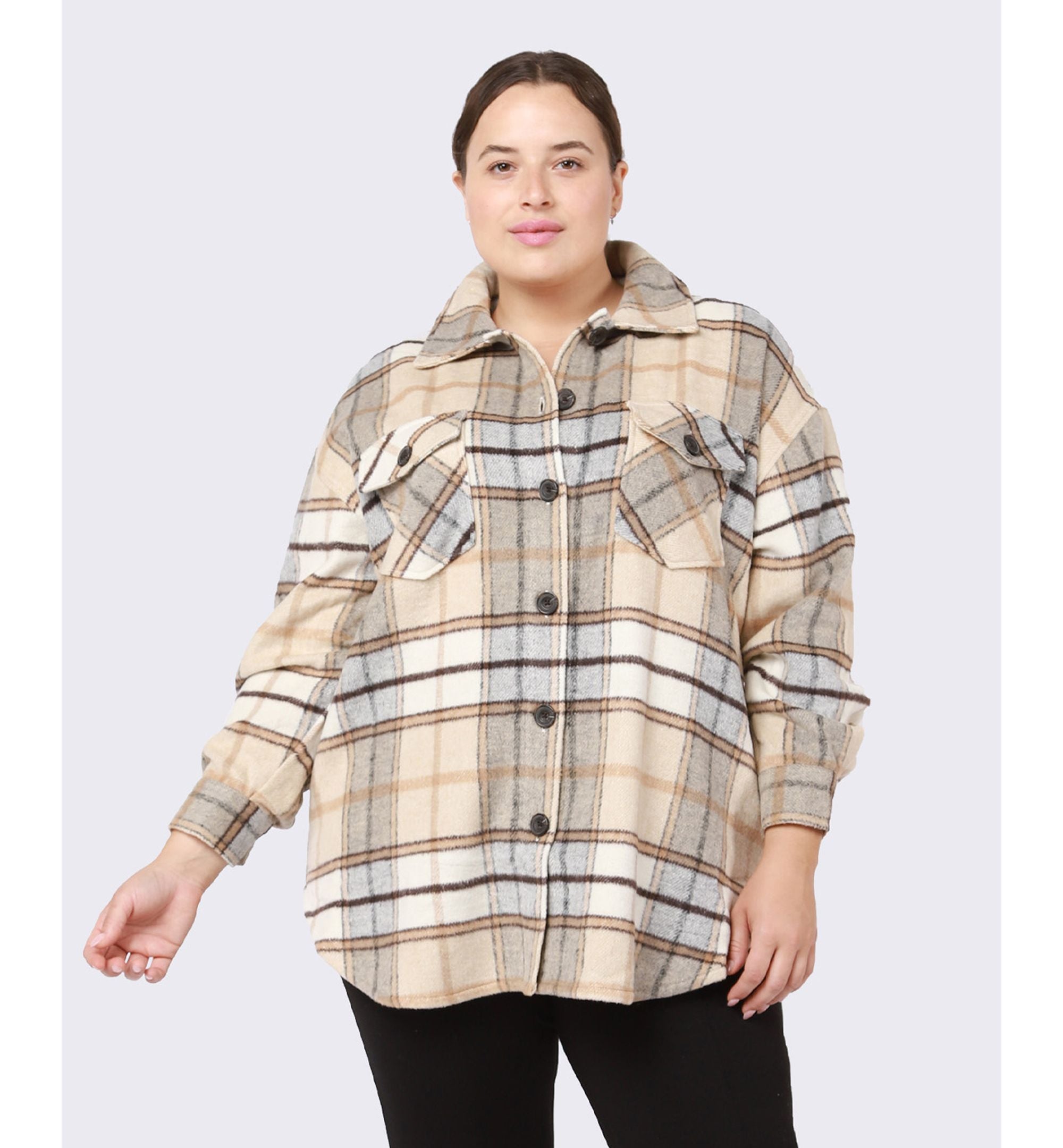 Trendy Plus Size Plaid Shacket