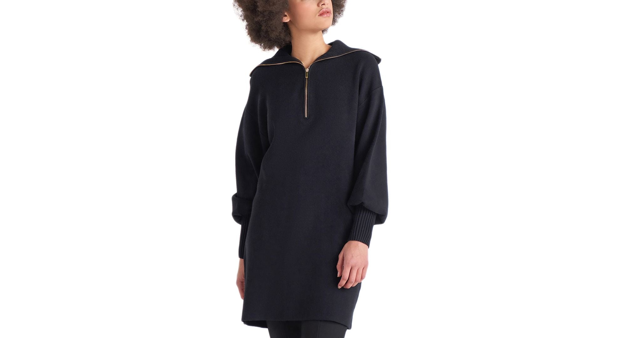 Petite Zip-Up Sweater Dress