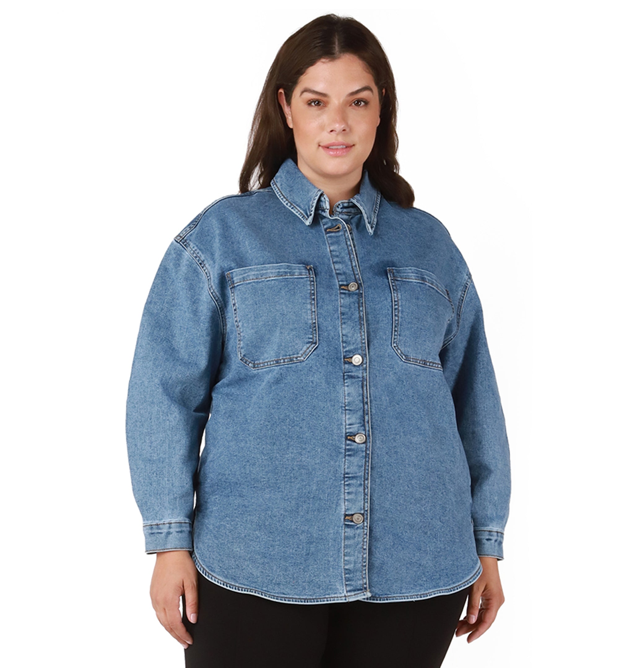 Trendy Plus Size Denim Shacket
