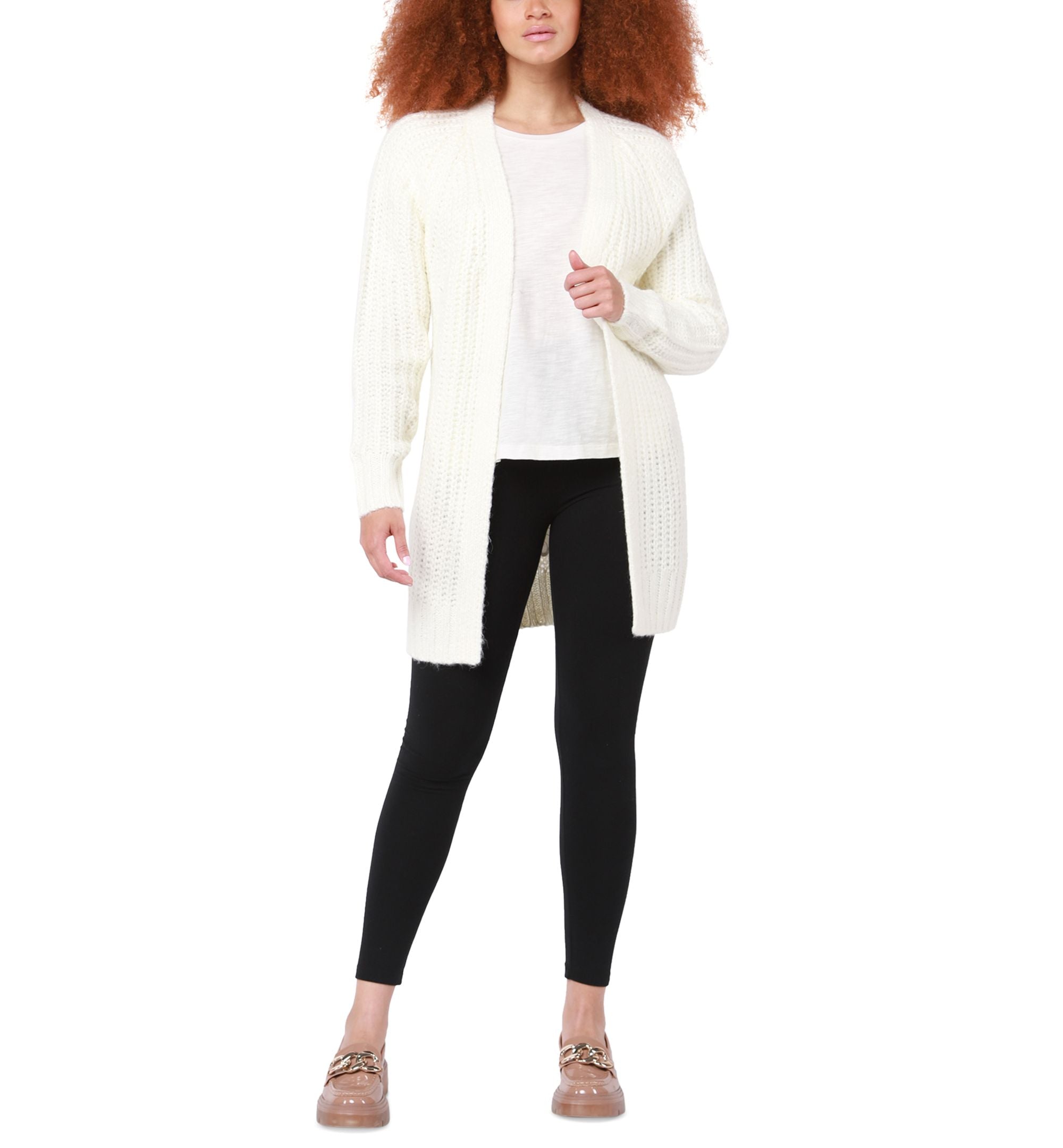 Black Tape Womens Long Sleeve Chunky Melange Knit Sweater Cardigan