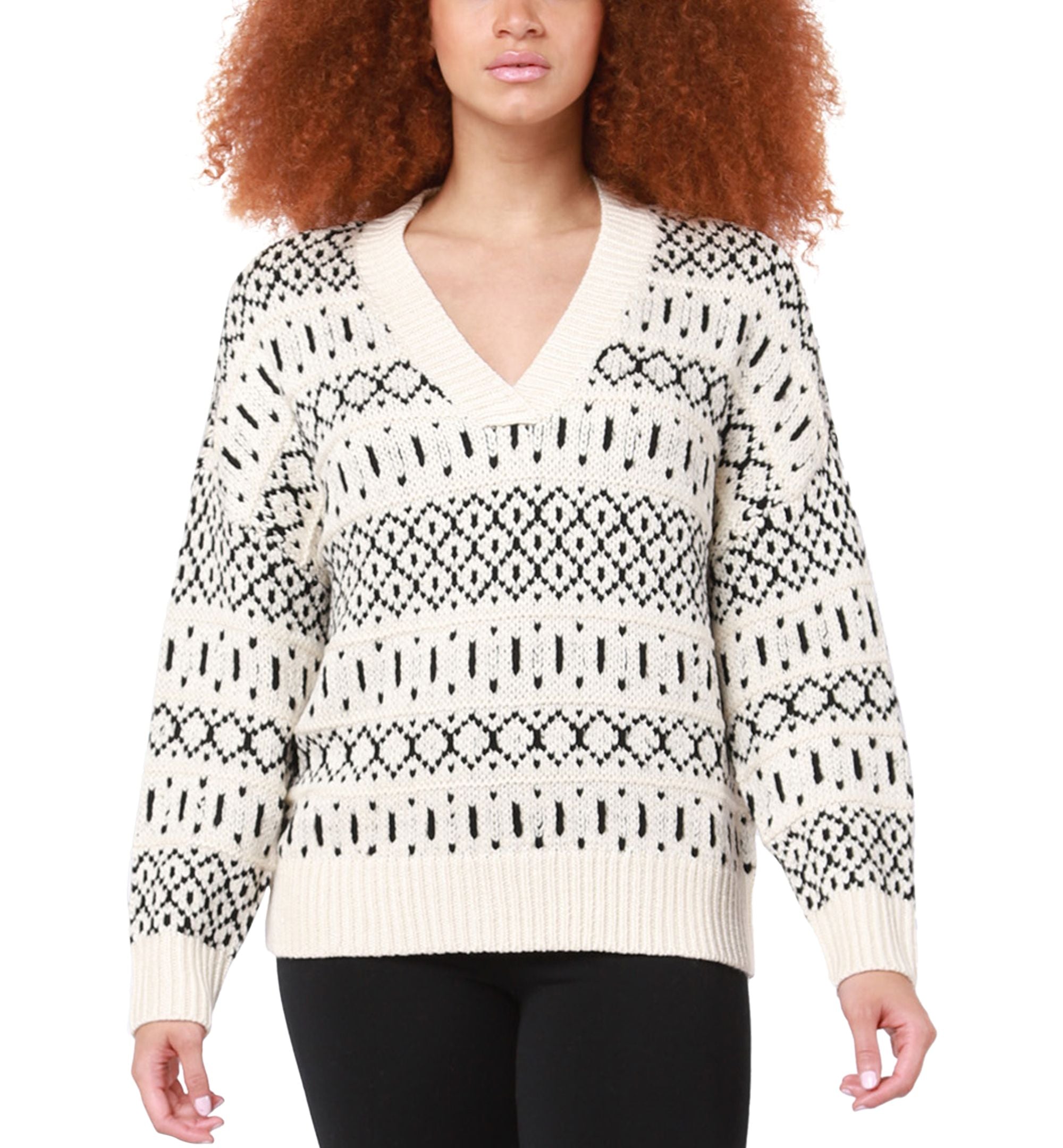 Black Tape Womens Long Sleeve Textured Cable Knit Sweater