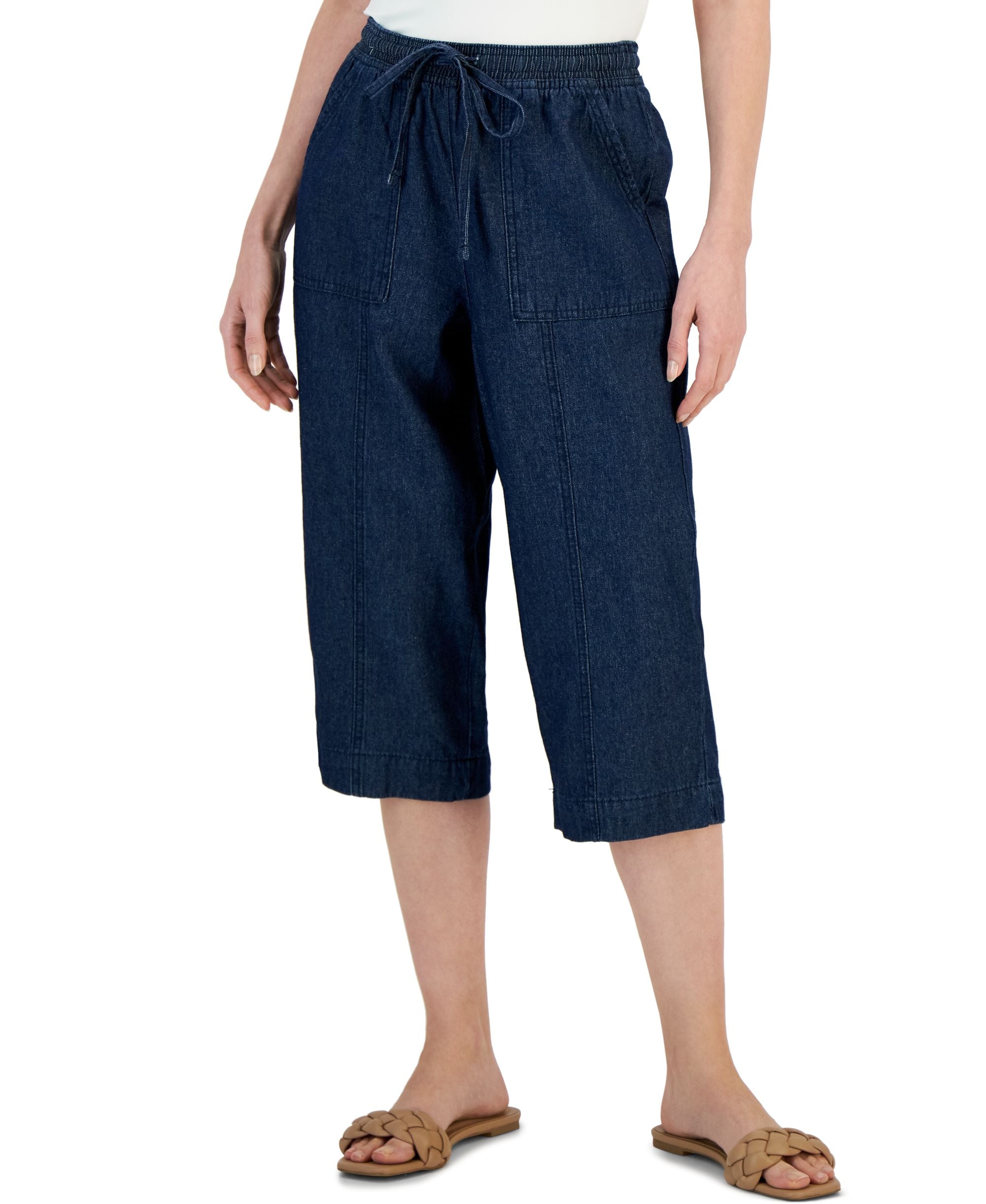 Petite Solid Quinn Cotton Capri Pants