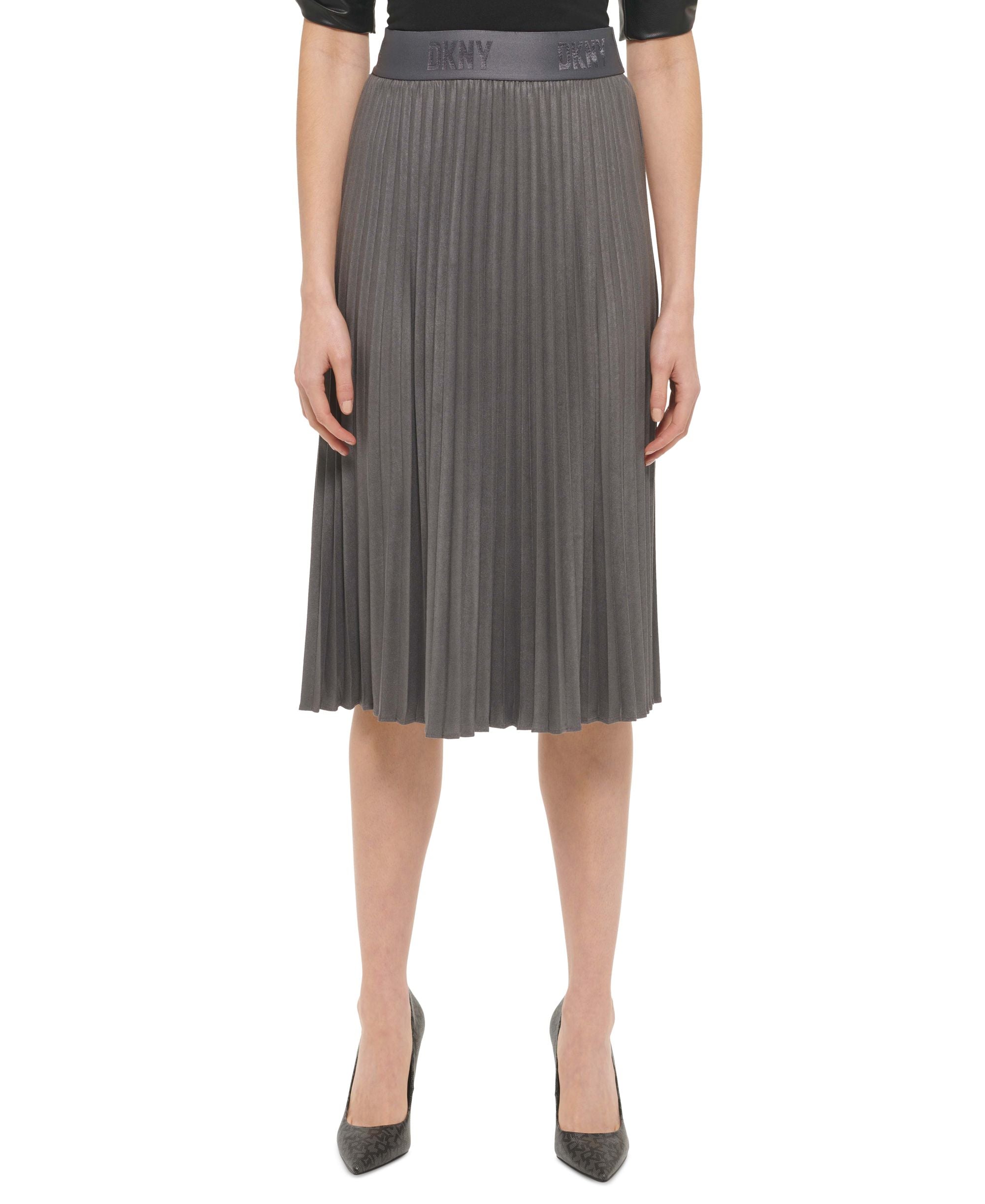 Women's Pleated Faux Suede Skirt