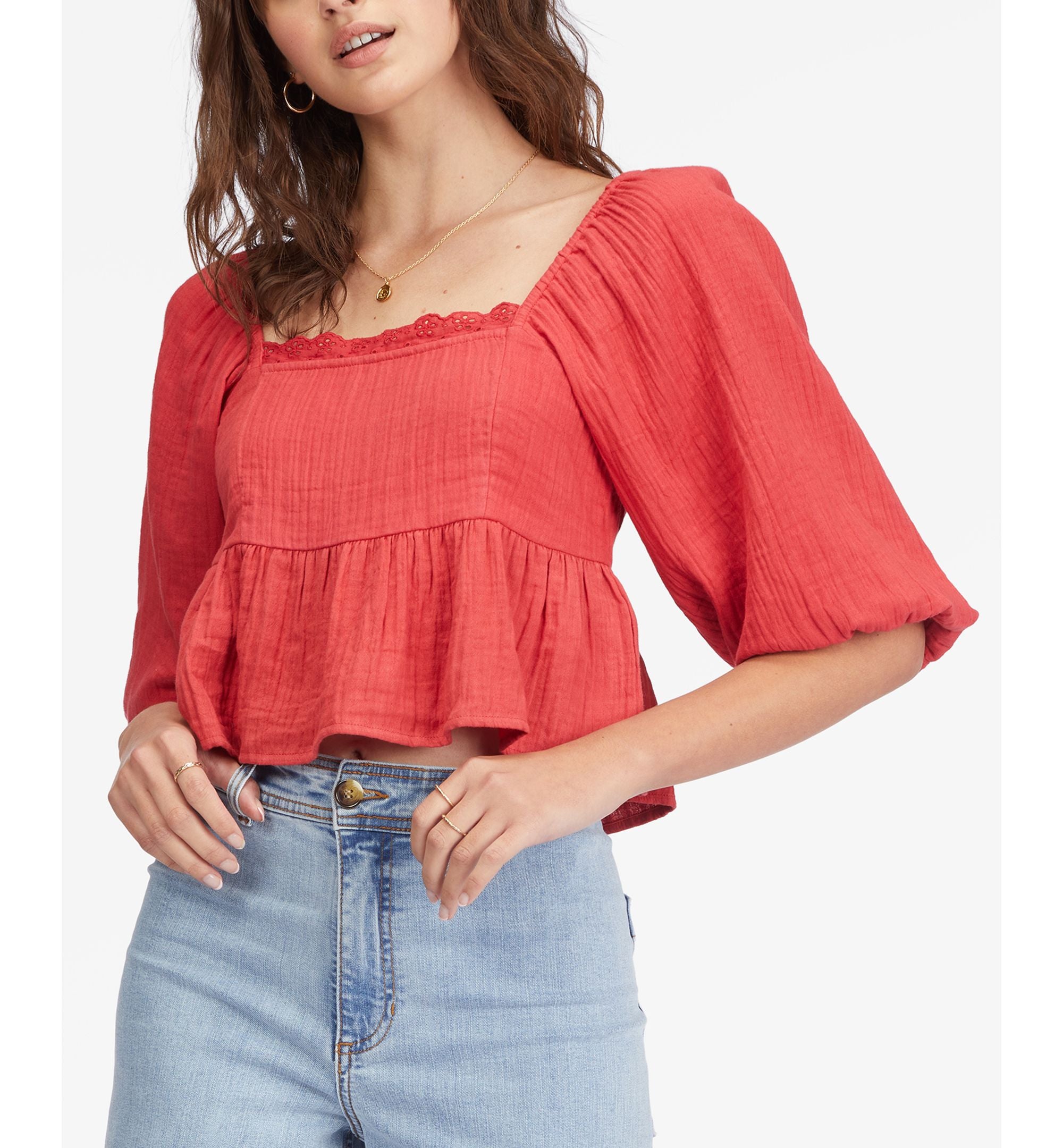 Juniors' Smocked Cross My Heart Top