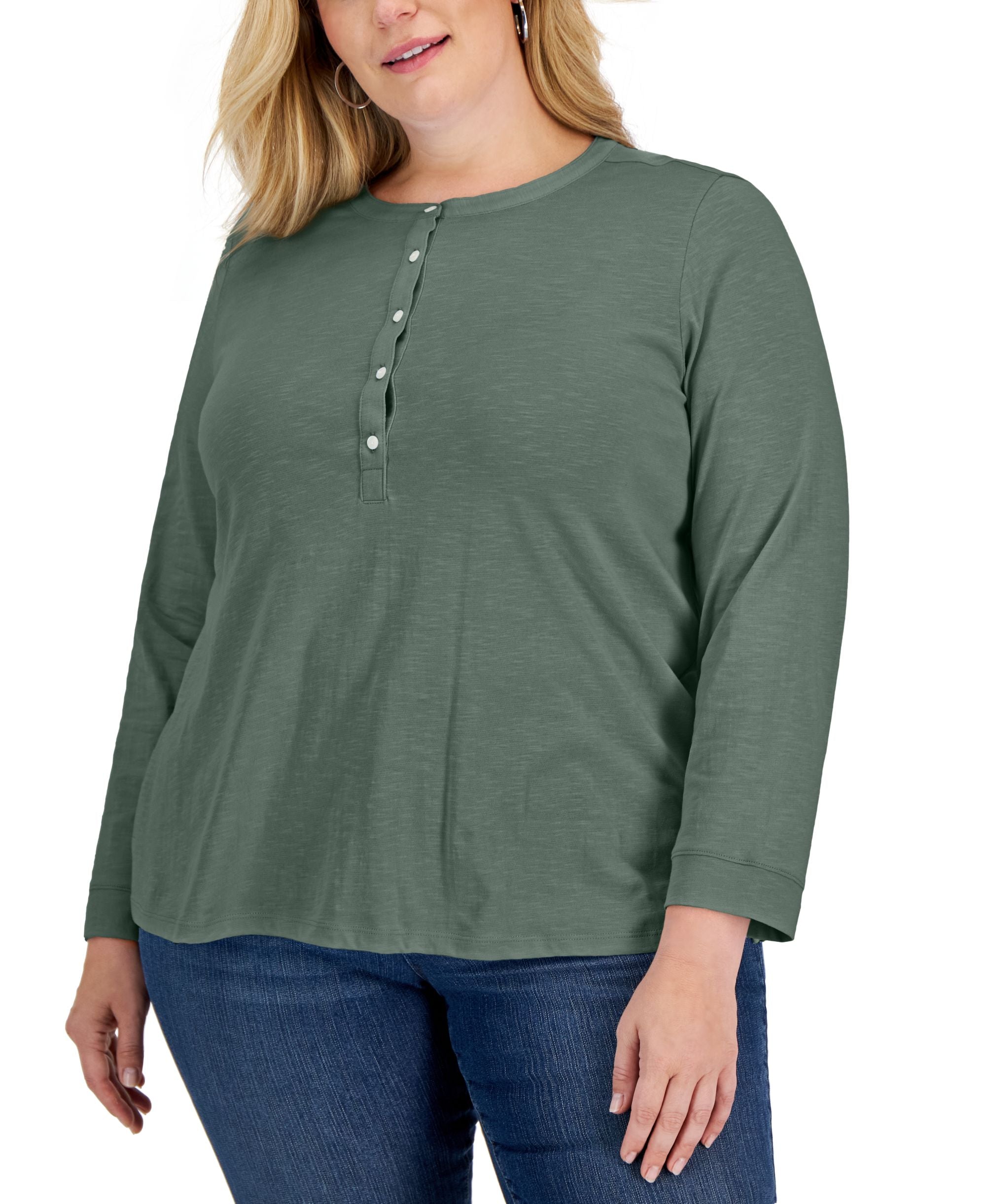 Style & Co Plus Size Henley Top