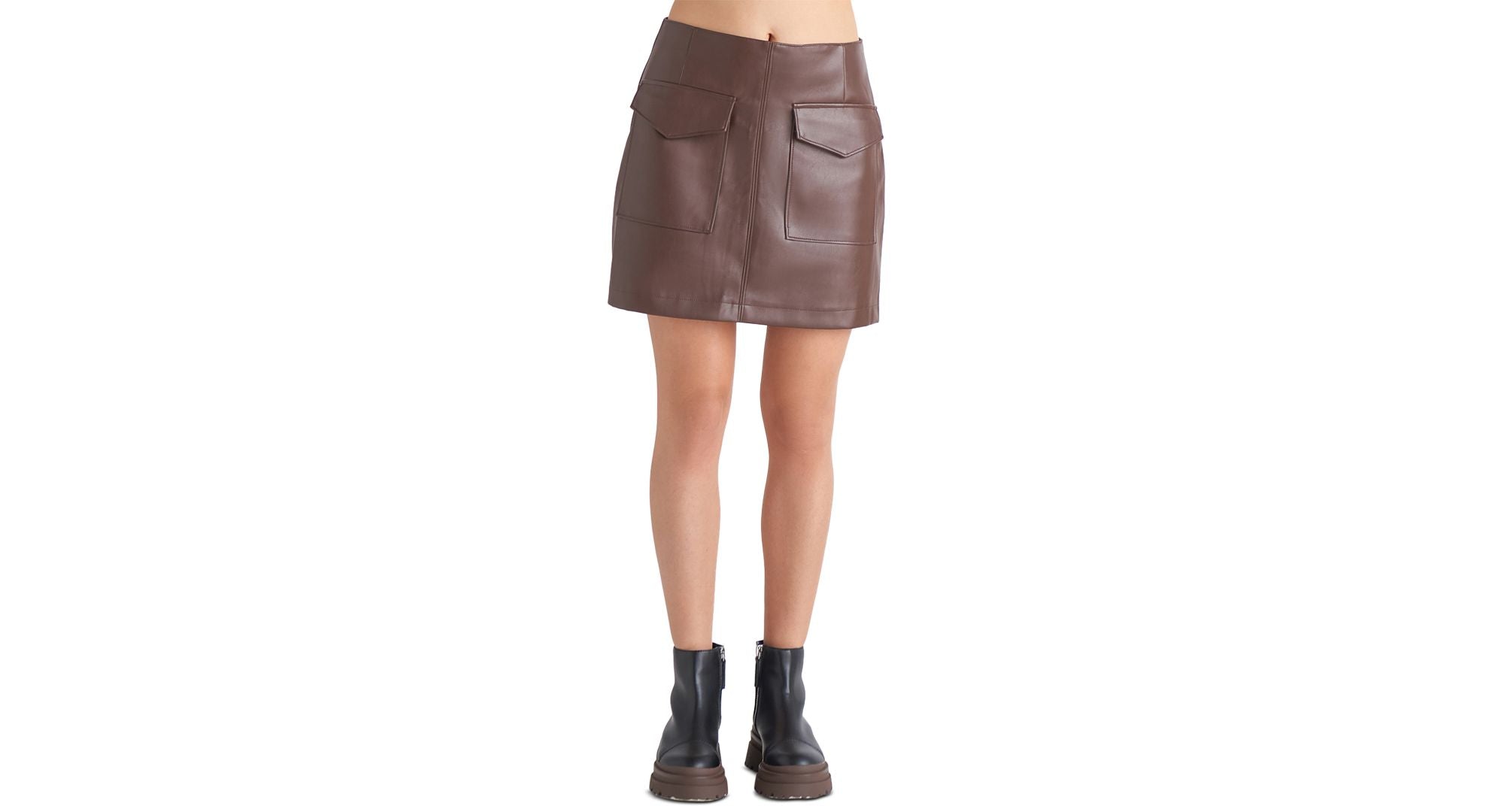 Black Tape Womens Faux Leather Mini Skirt