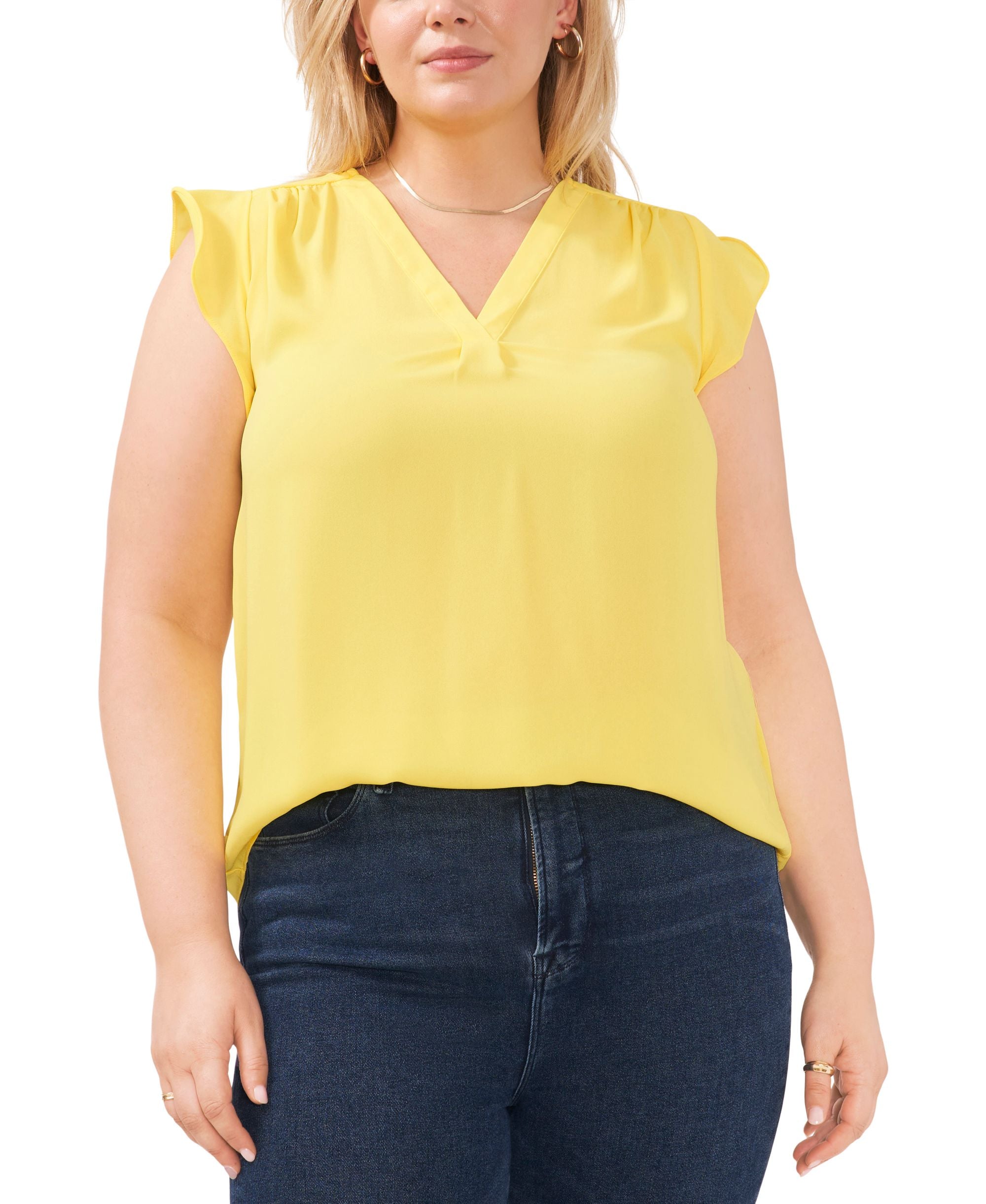 Vince Camuto Plus Size Flutter Sleeve Top