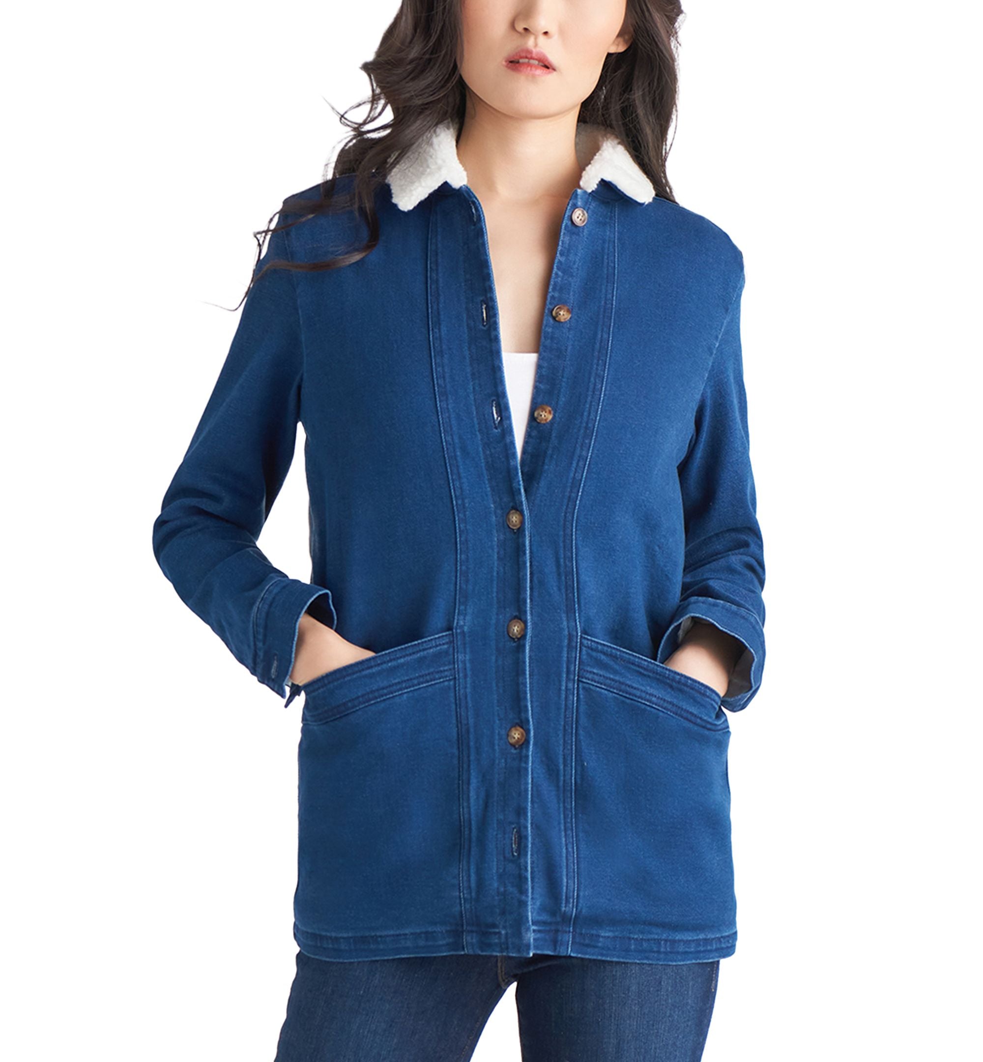 Petite Sherpa Denim Jacket