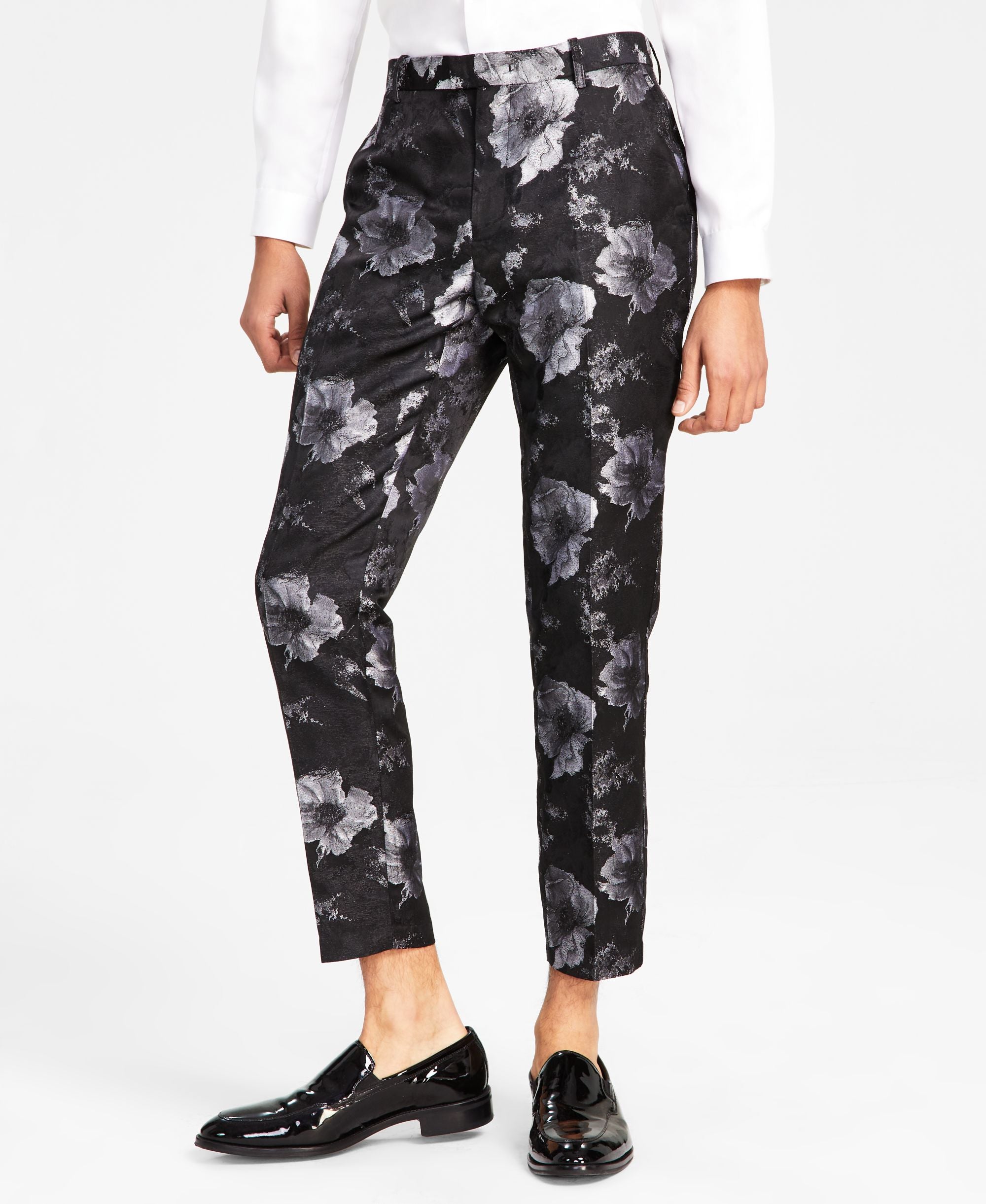 INC International Concepts Mens Elm Slim Fit Floral Jacquard Suit Pants