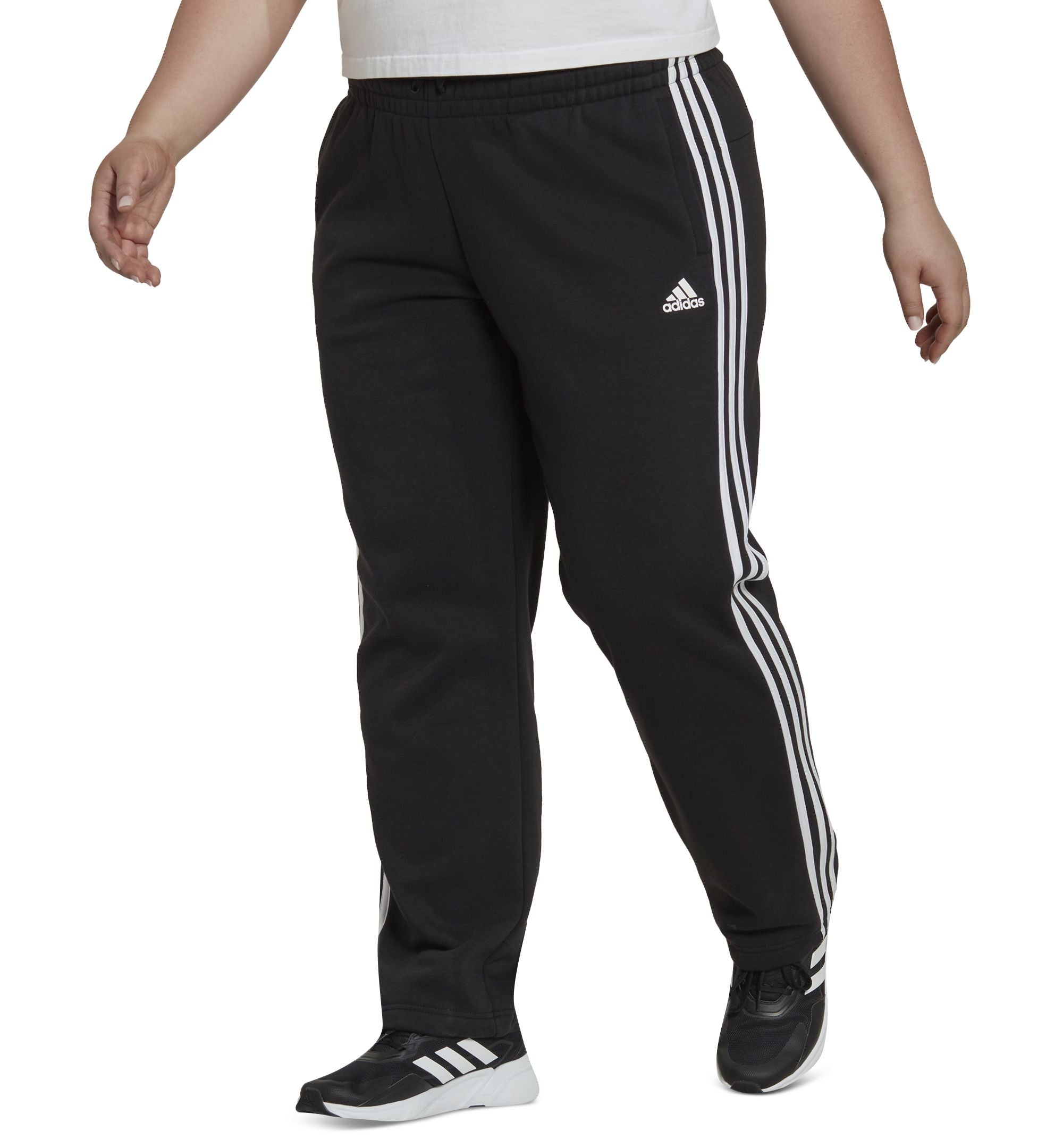 Adidas Plus Size Three Stripe Pull On Pants