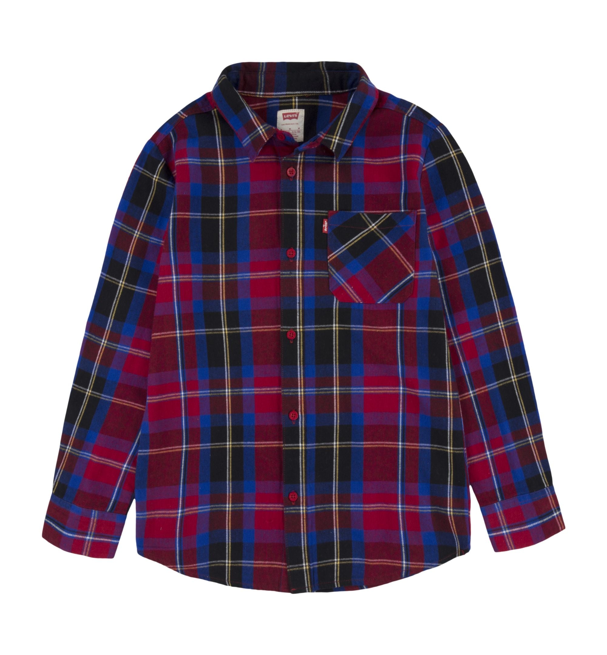 Levis Big Boys Flannel One Pocket Long Sleeve Shirt