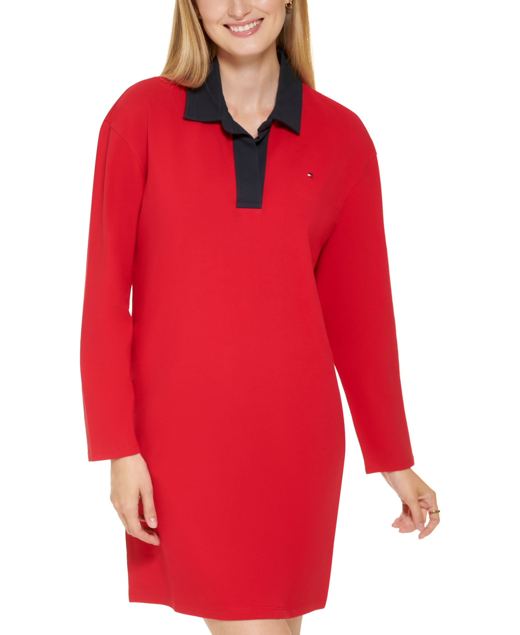 Tommy Hilfiger Womens Johnny Collar Rugby Dress