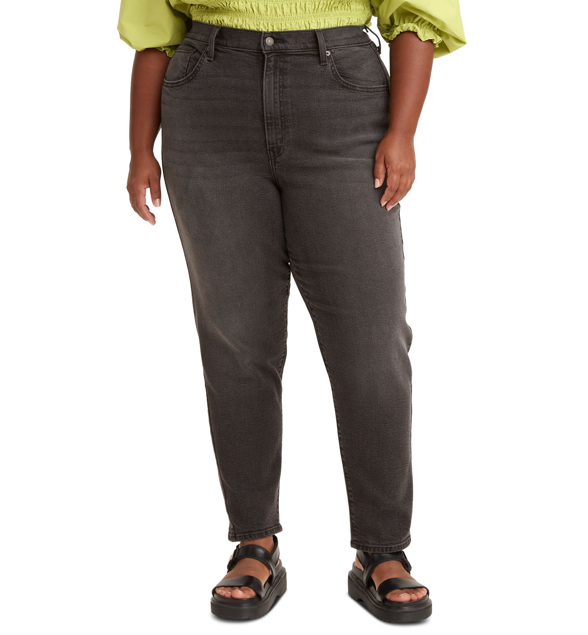 Trendy Plus Size Women's High-Waisted Mom Jeans