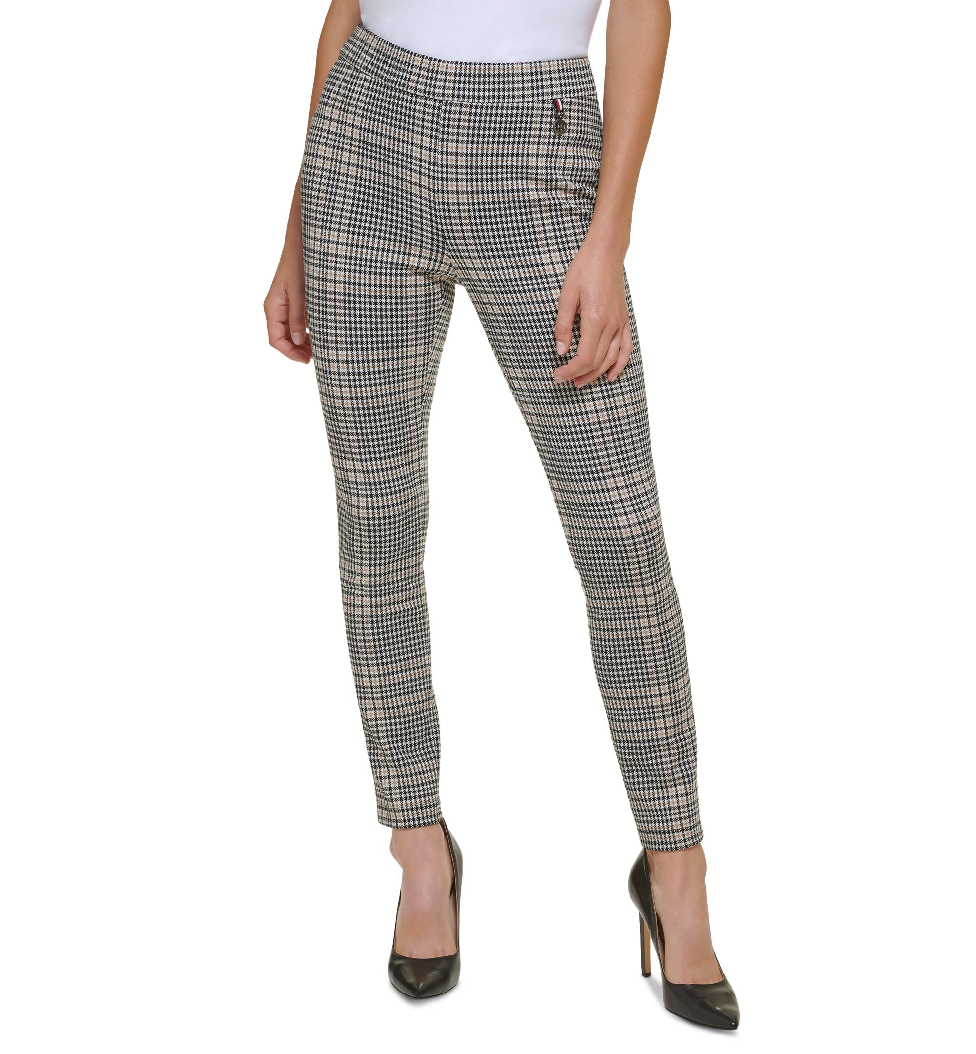 Women's Plaid Stretch Pull-On Pants