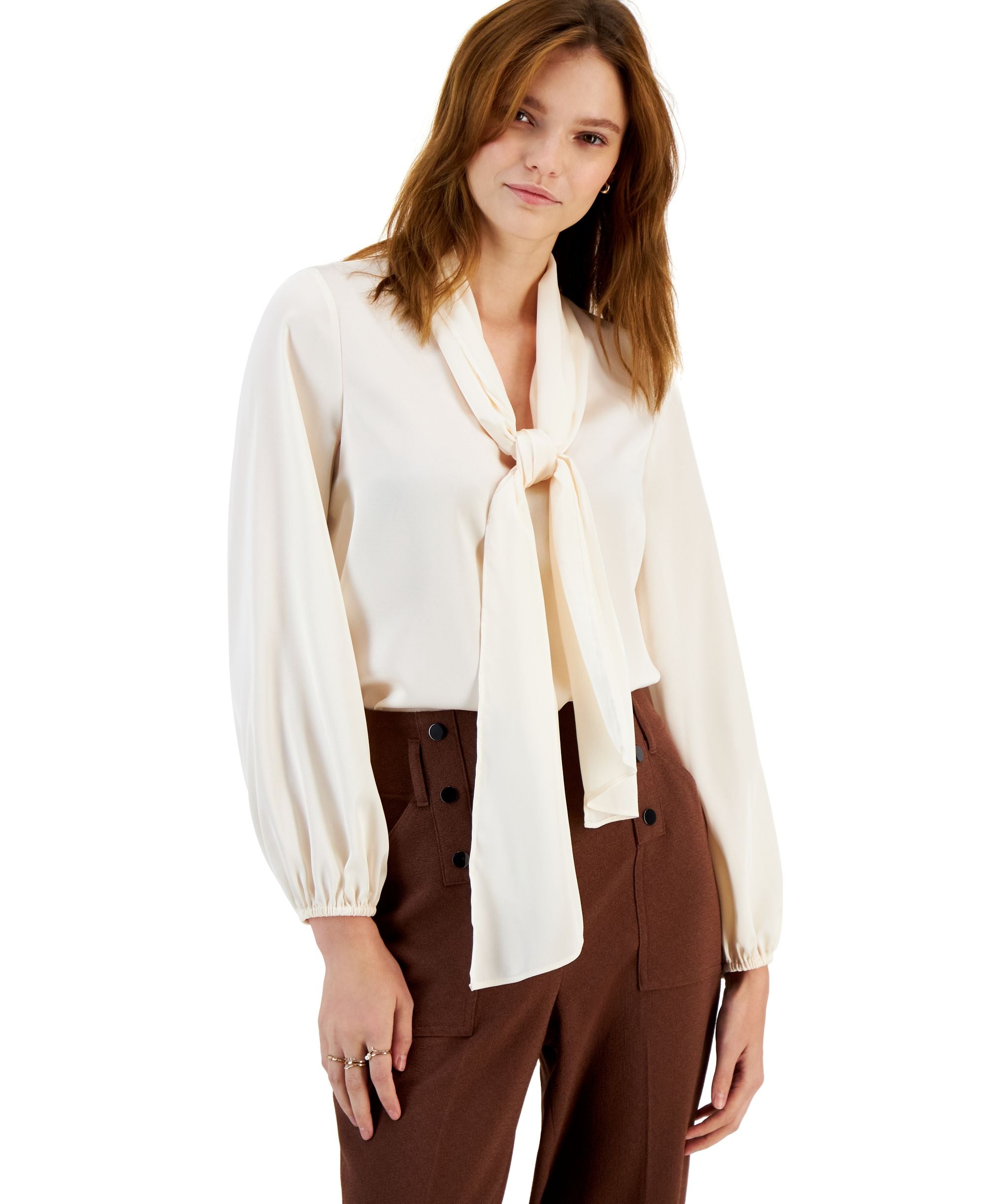 Women's Bow-Tie Long-Sleeve Blouse