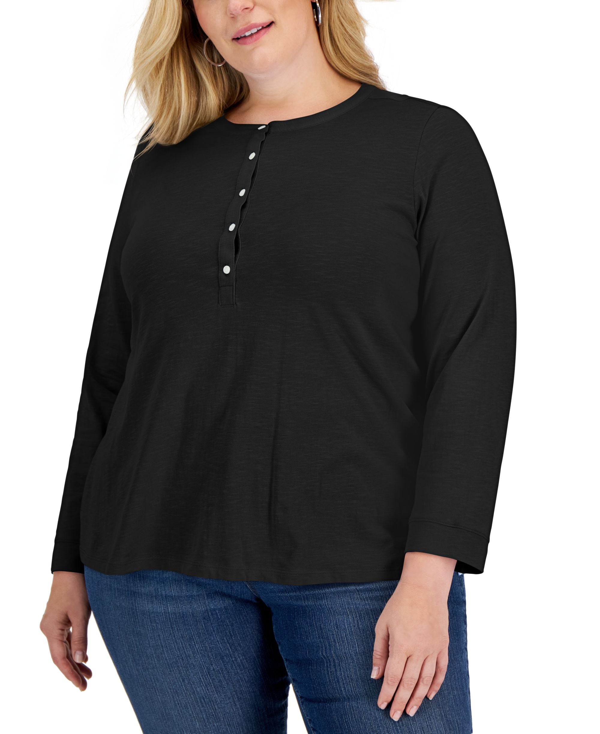 Style & Co Plus Size Henley Top