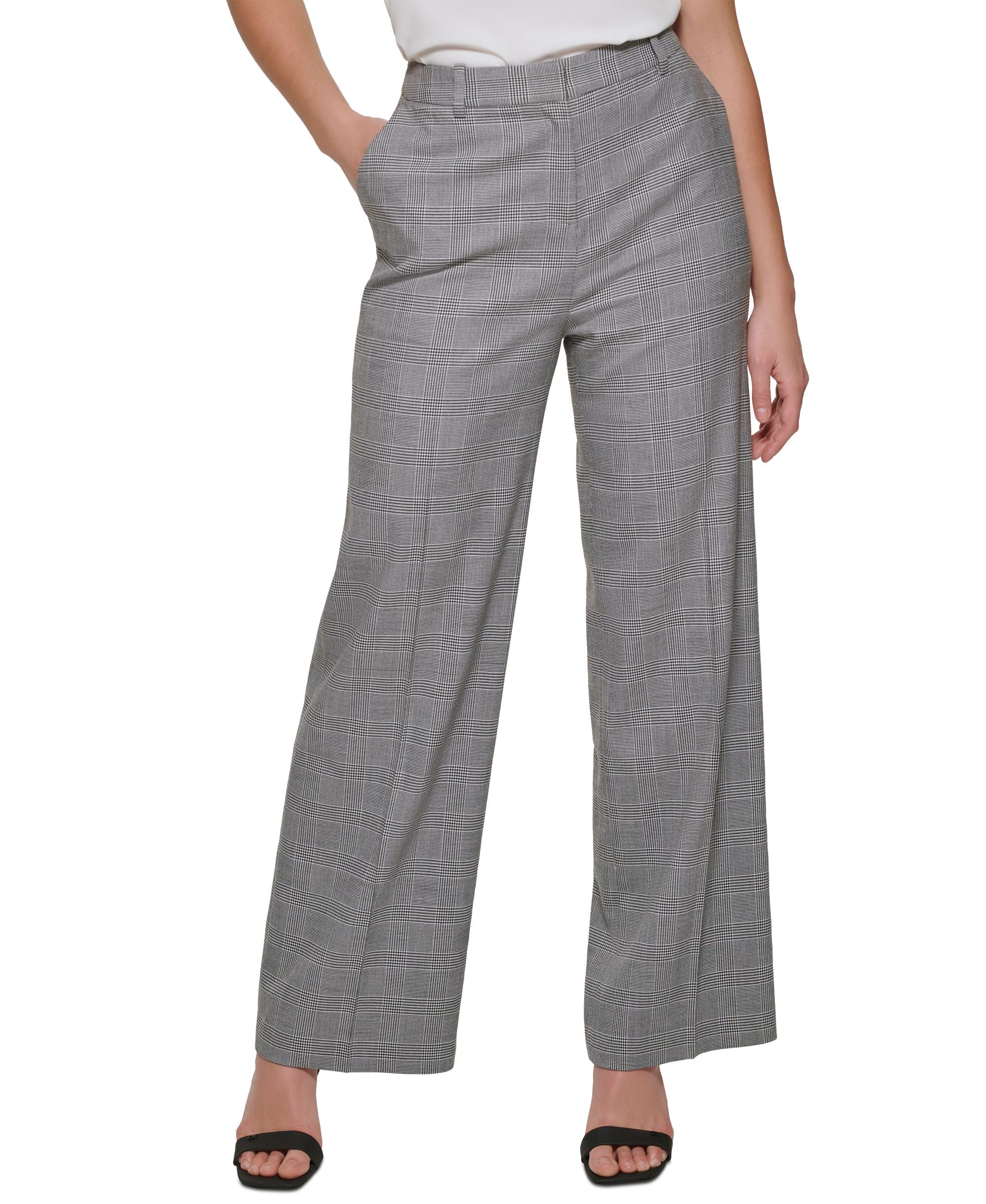 Calvin Klein Womens Glen Plaid Pants