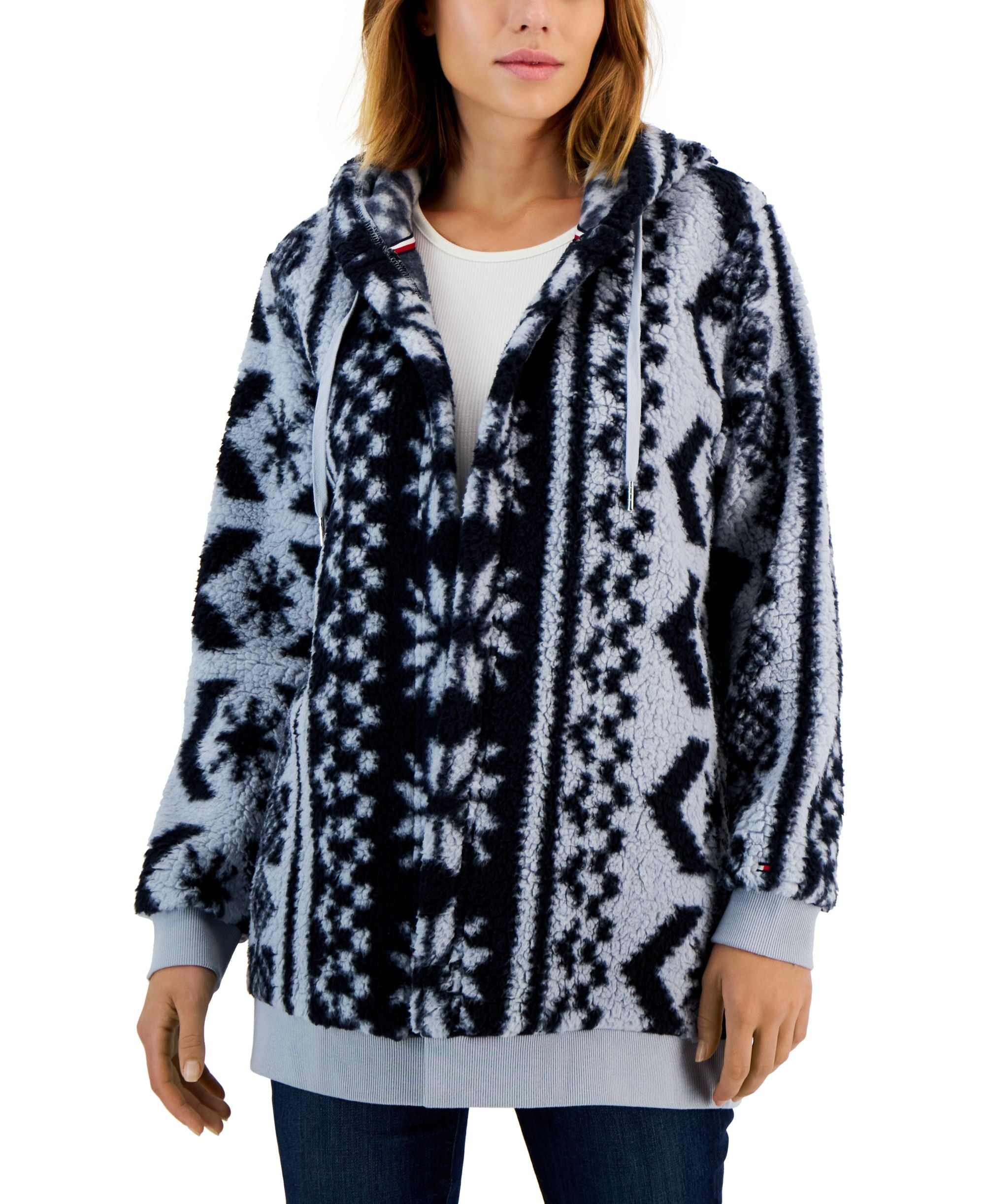 Tommy Hilfiger Womens Hooded Sherpa Jacket