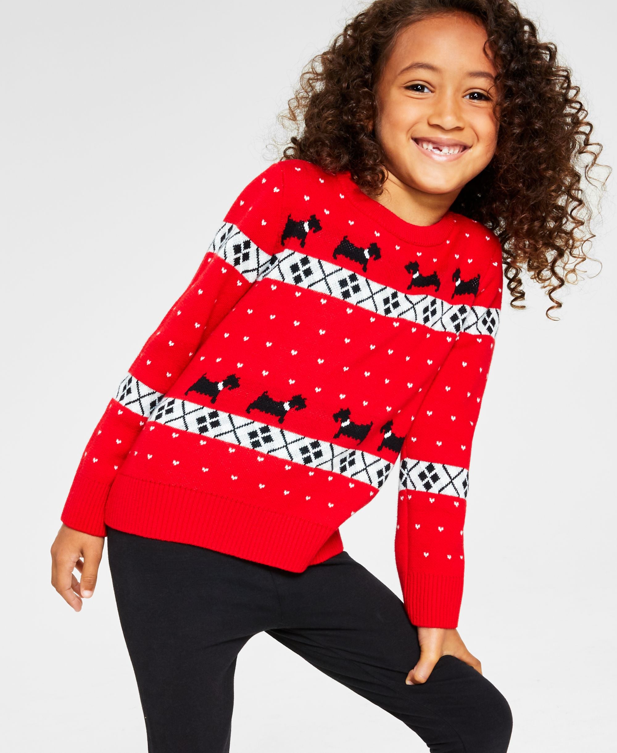 Charter Club Little Girls Walking Scottie Holiday Sweater
