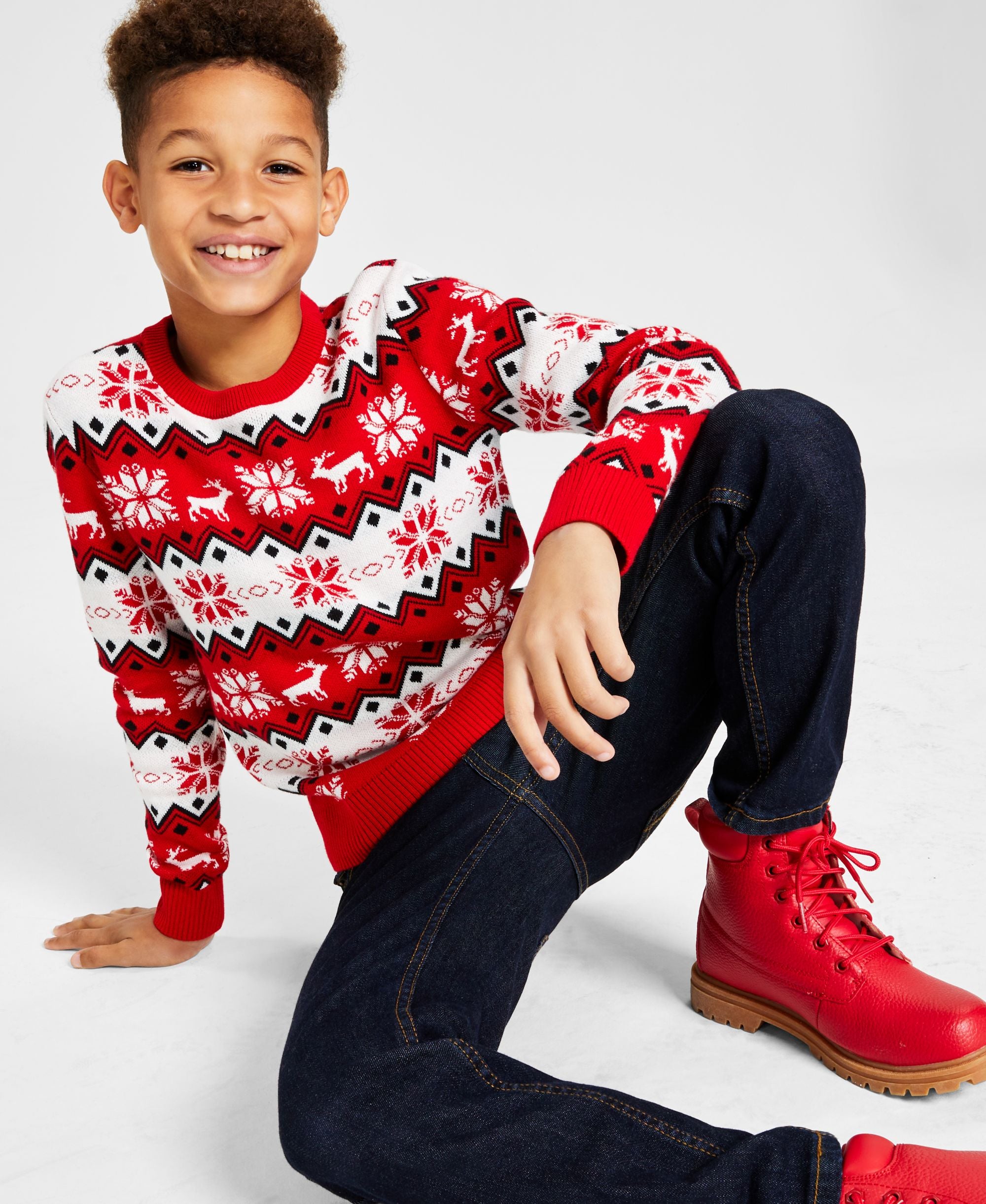 Big Boys Nordic Fair Isle Holiday Sweater