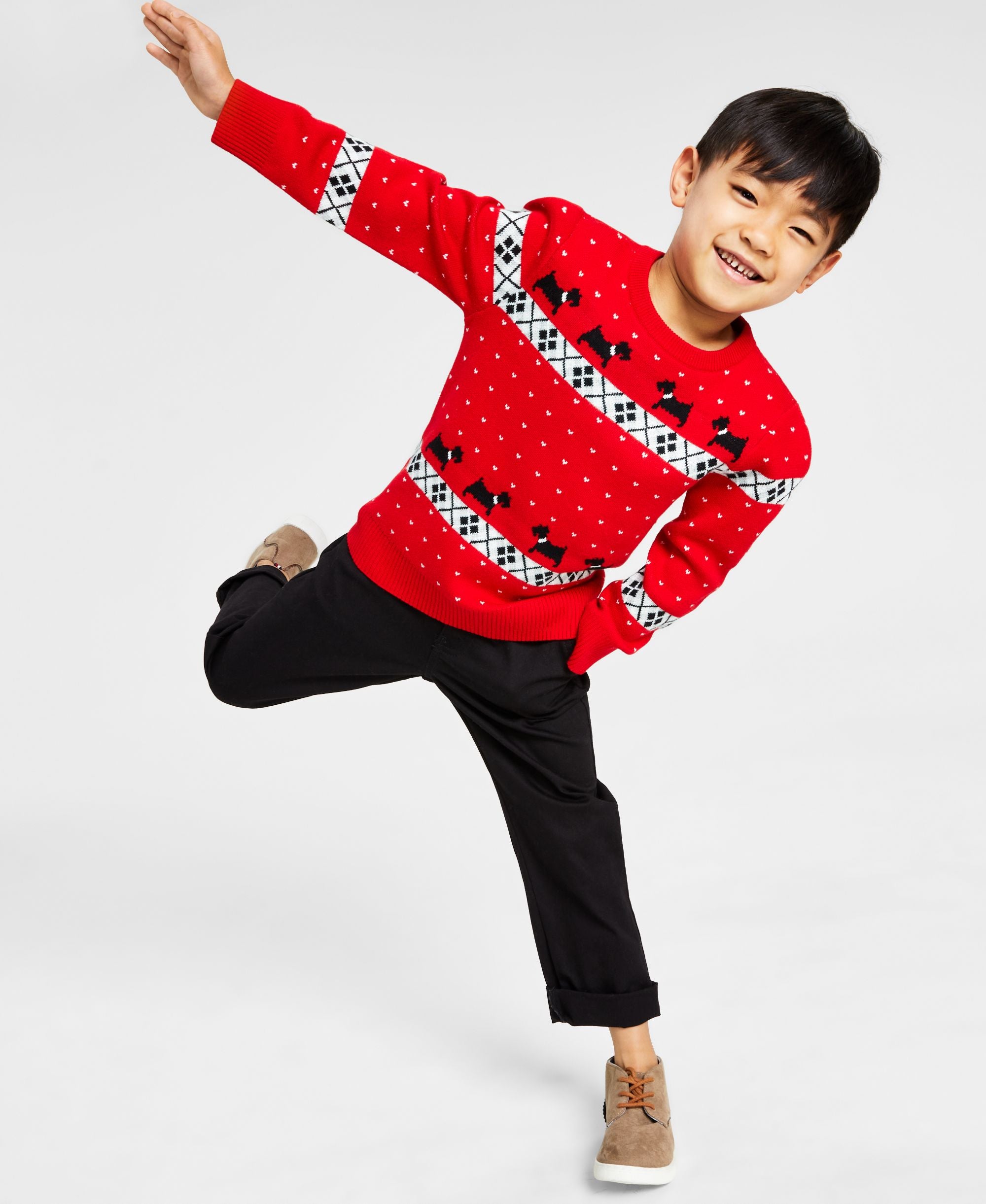 Charter Club Little Boys Walking Scottie Holiday Sweater