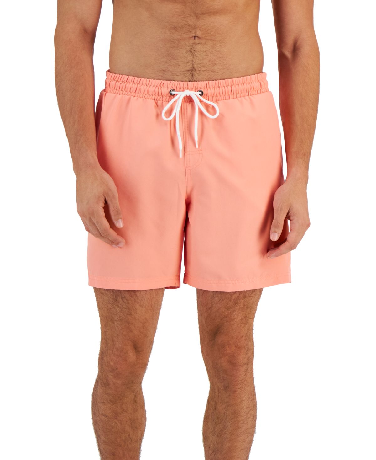 Club Room Mens Quick Dry Performance Solid 7 Swim Trunks