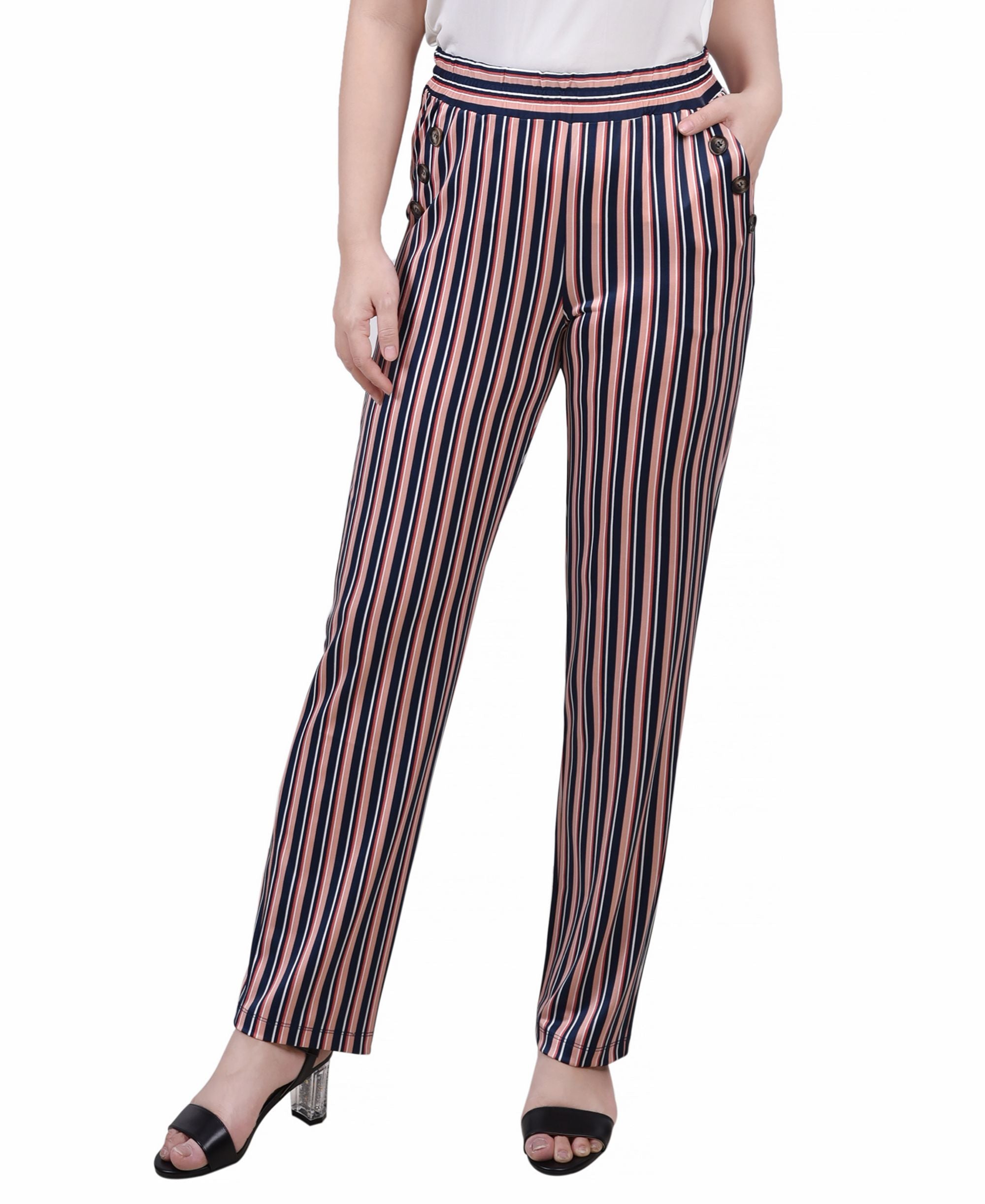 Petite Wide Waist Pull On Pants