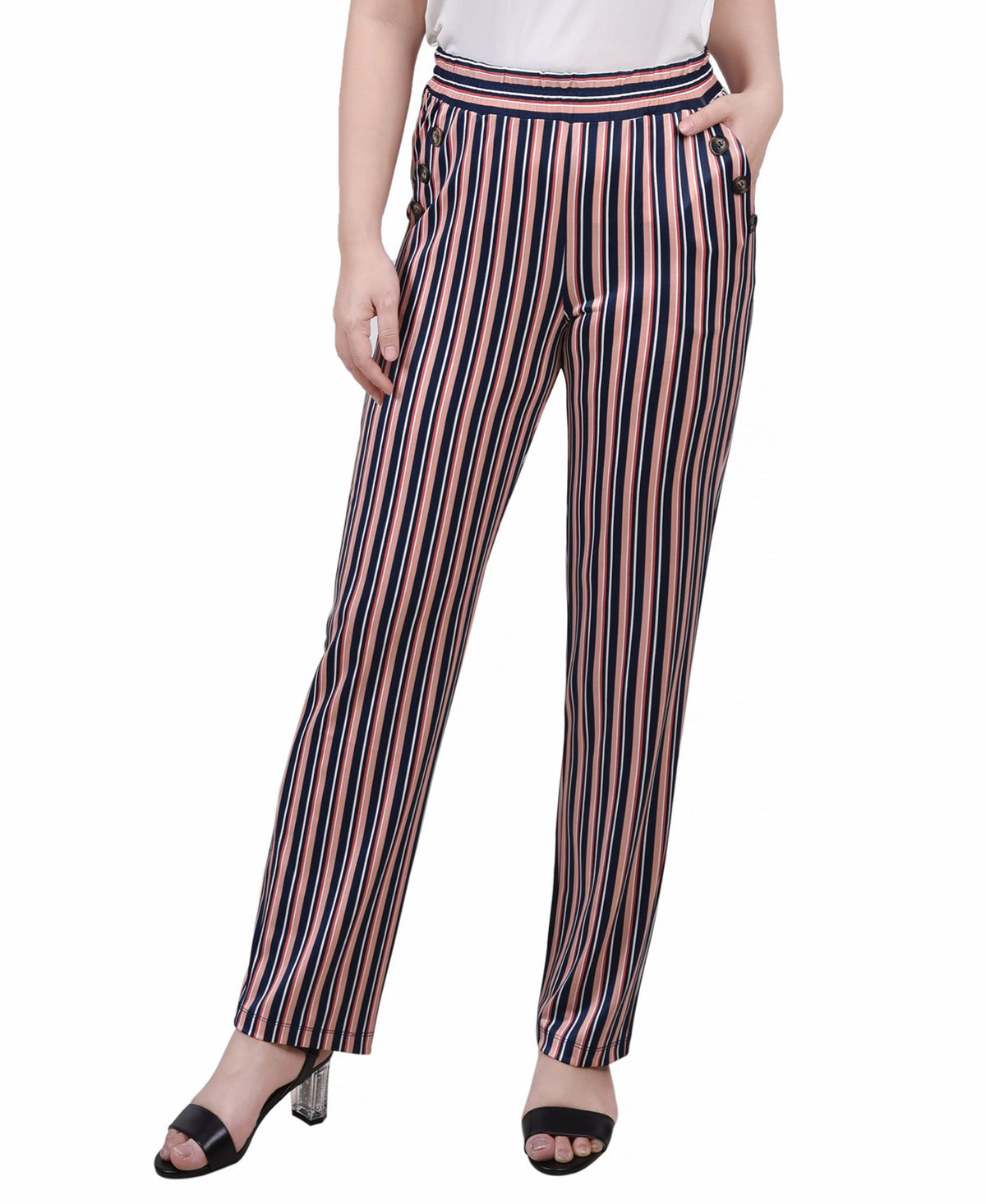 Petite Wide Waist Pull On Pants