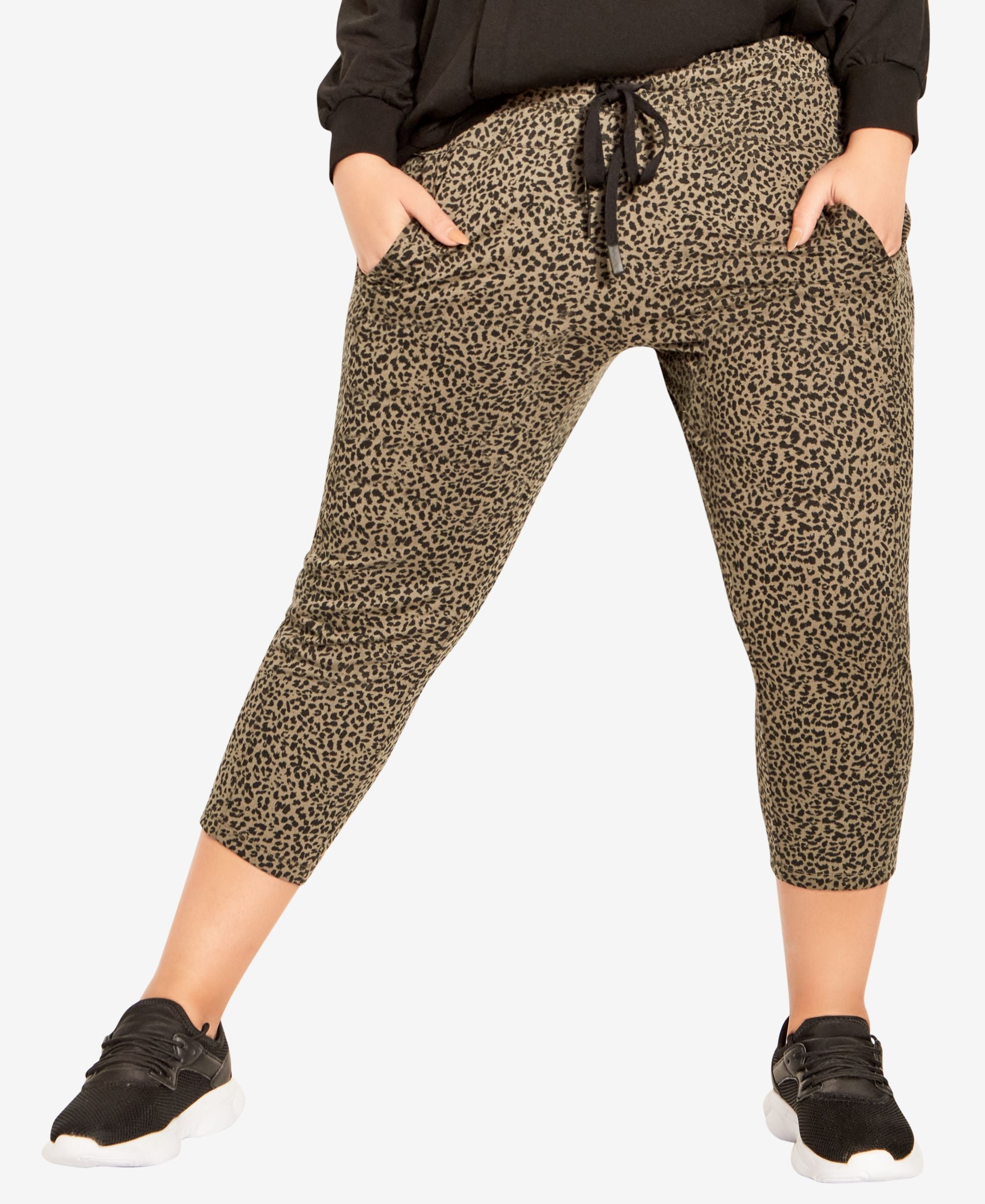 Avenue Plus Size Slouch Crop Print Pants