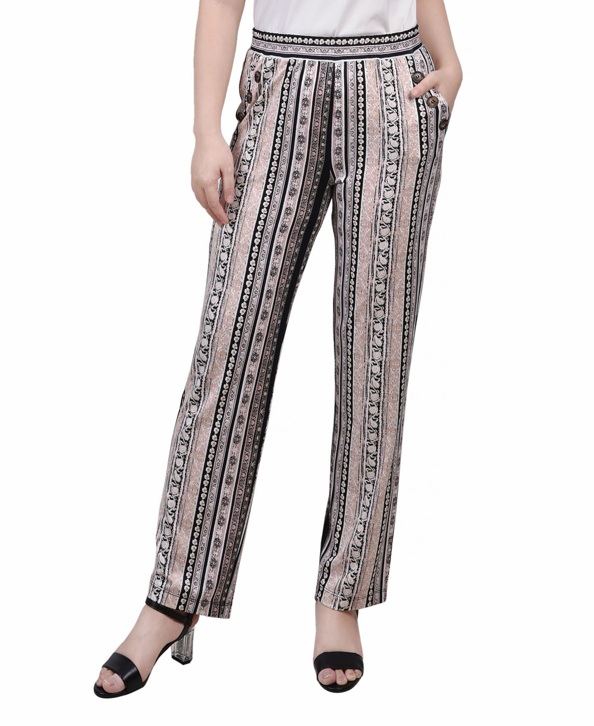 Petite Wide Waist Pull On Pants