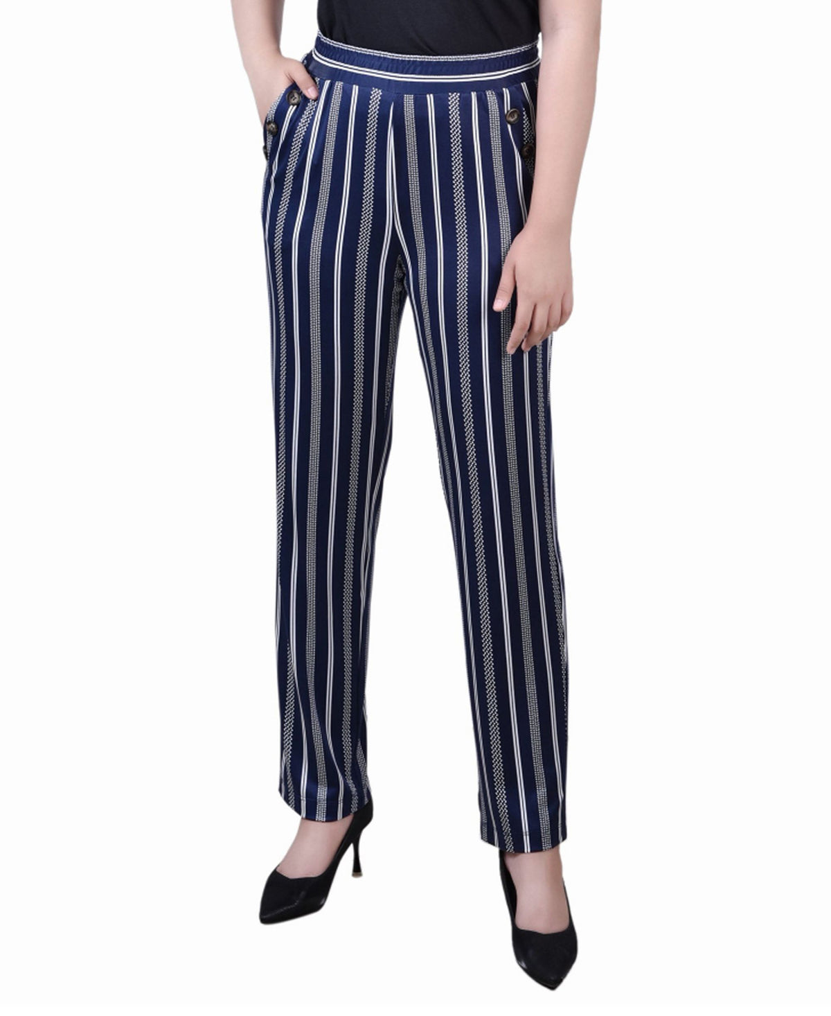 Petite Wide Waist Pull On Pants