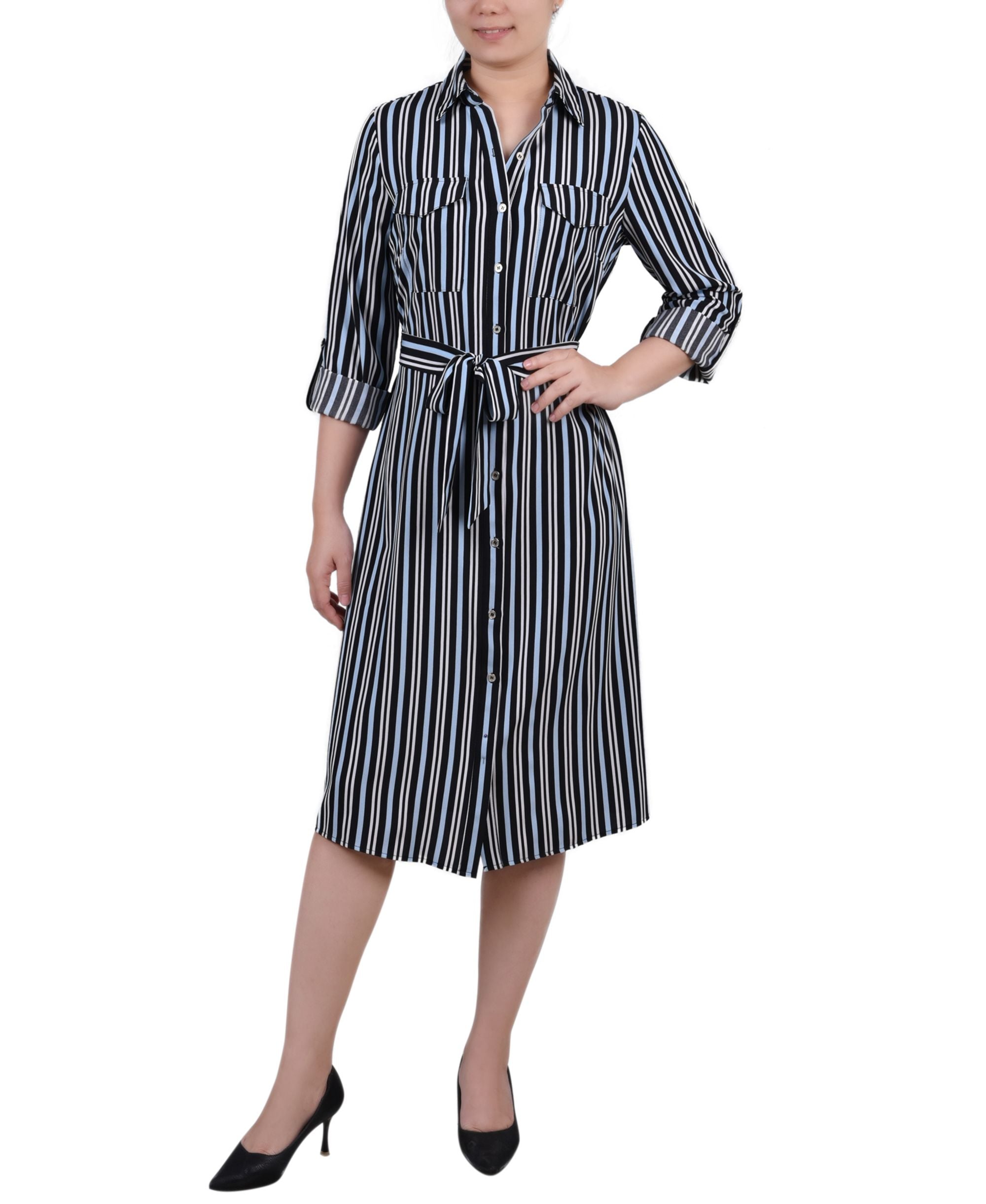 Petite Roll Tab Shirt Dress