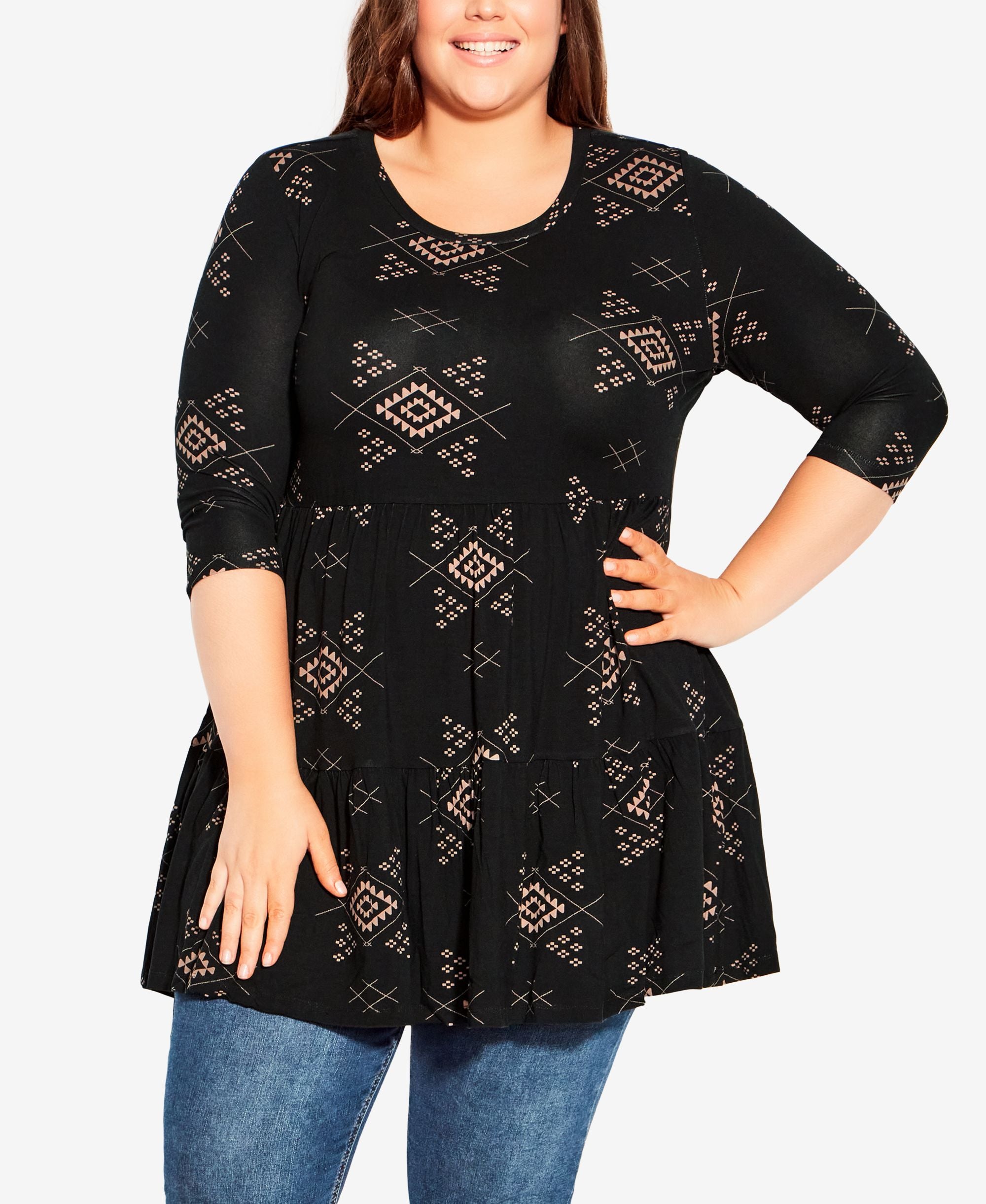Plus Size Amaya Print Tunic Top