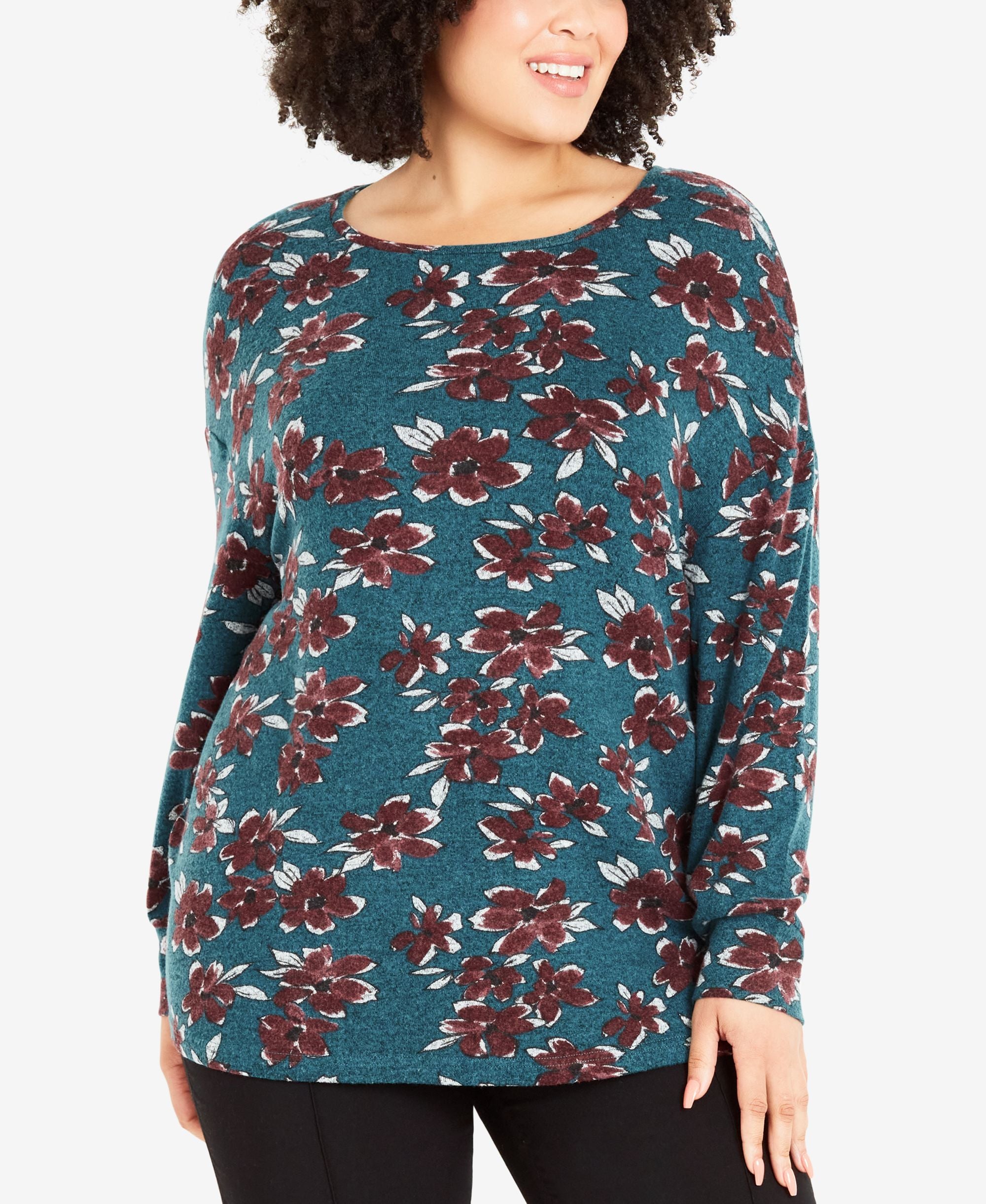 Plus Size Soft Touch Floral Top