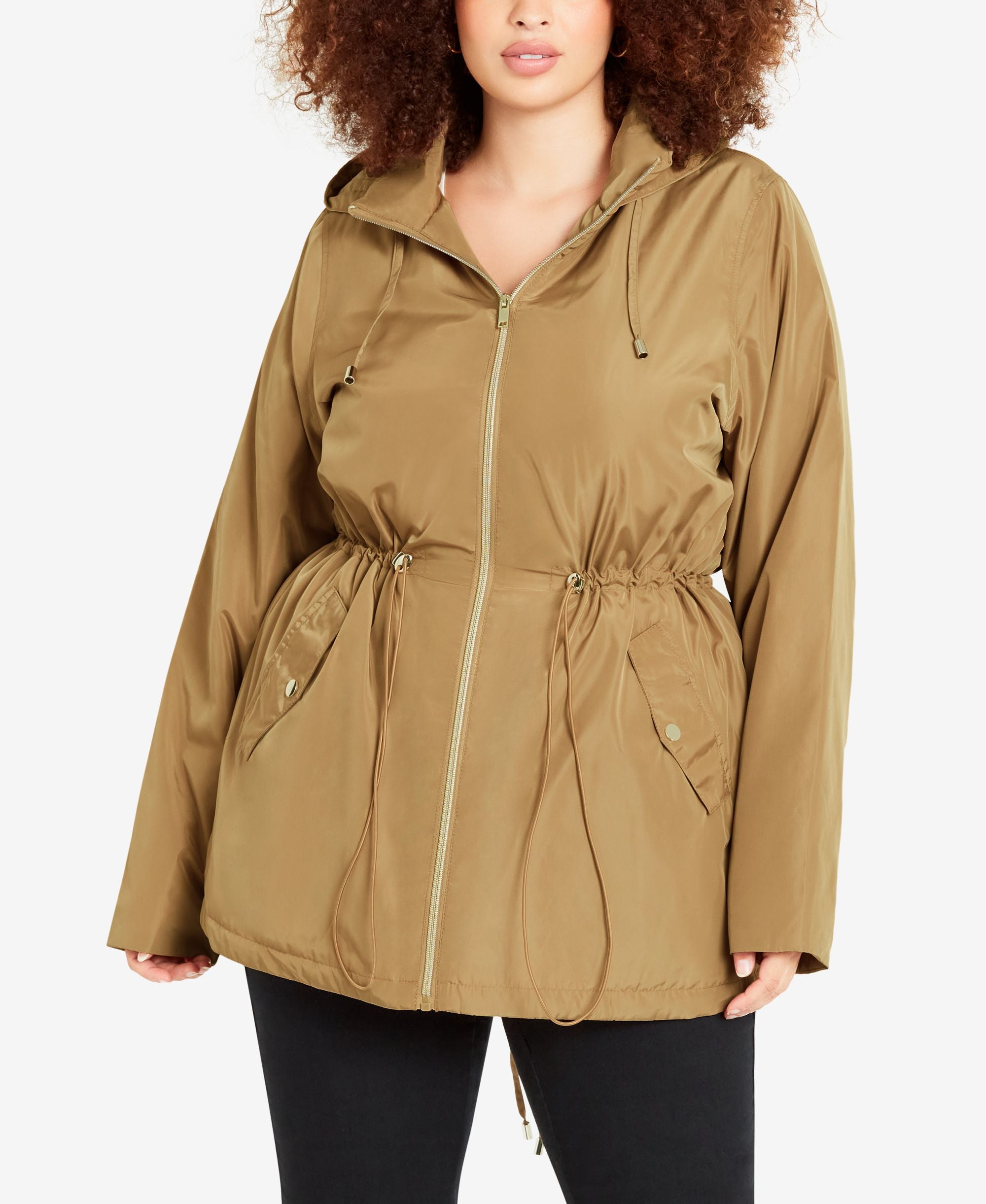 Plus Size Lightweight Hooded Jacket
