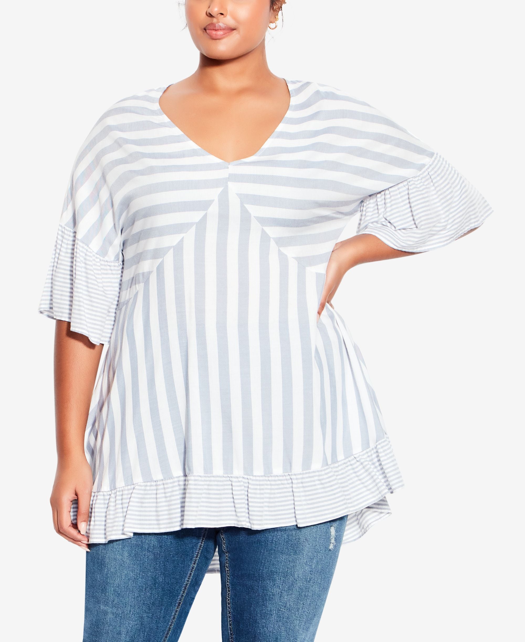 Plus Size Hattie Stripe Tunic Top