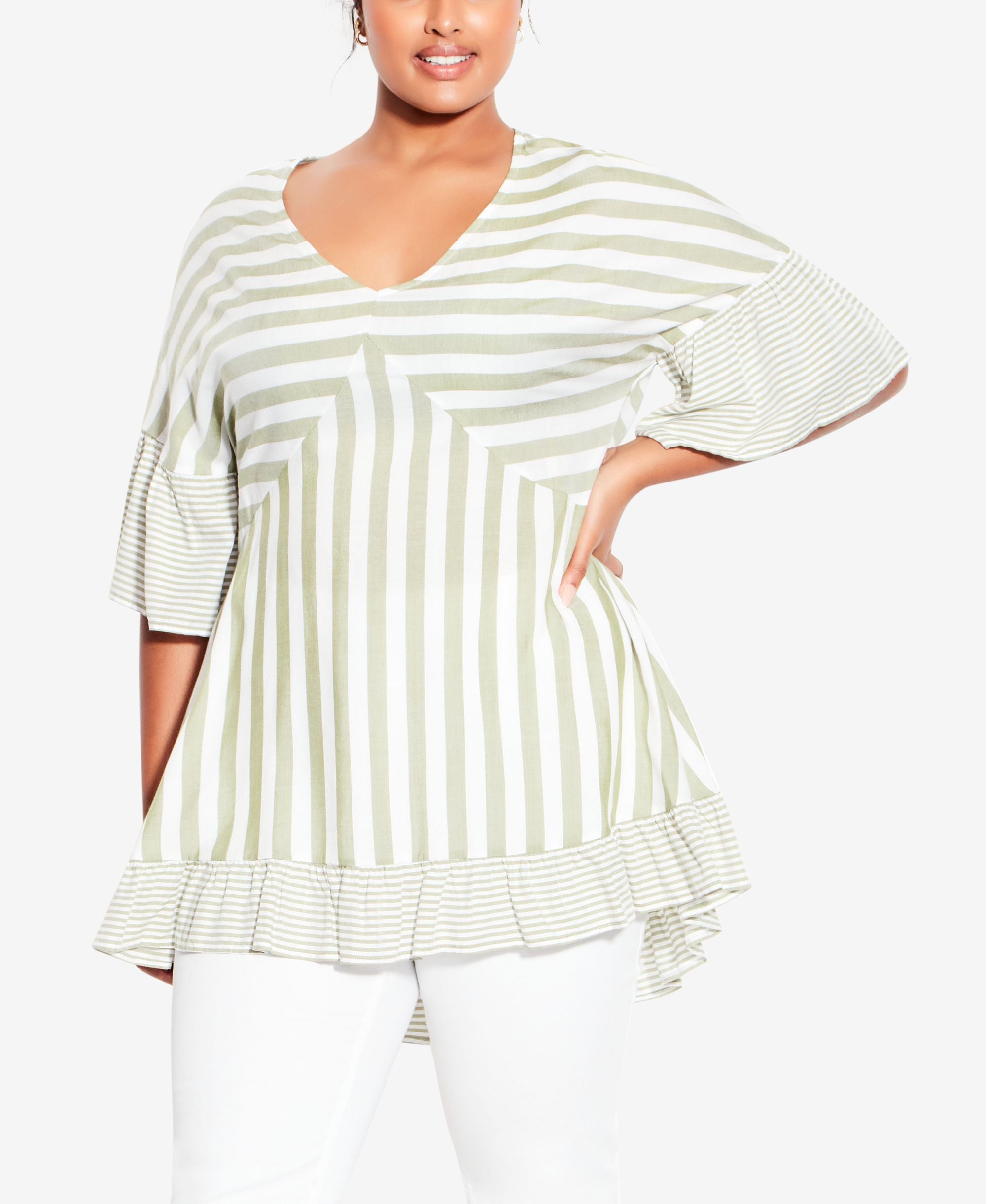 Plus Size Hattie Stripe Tunic Top