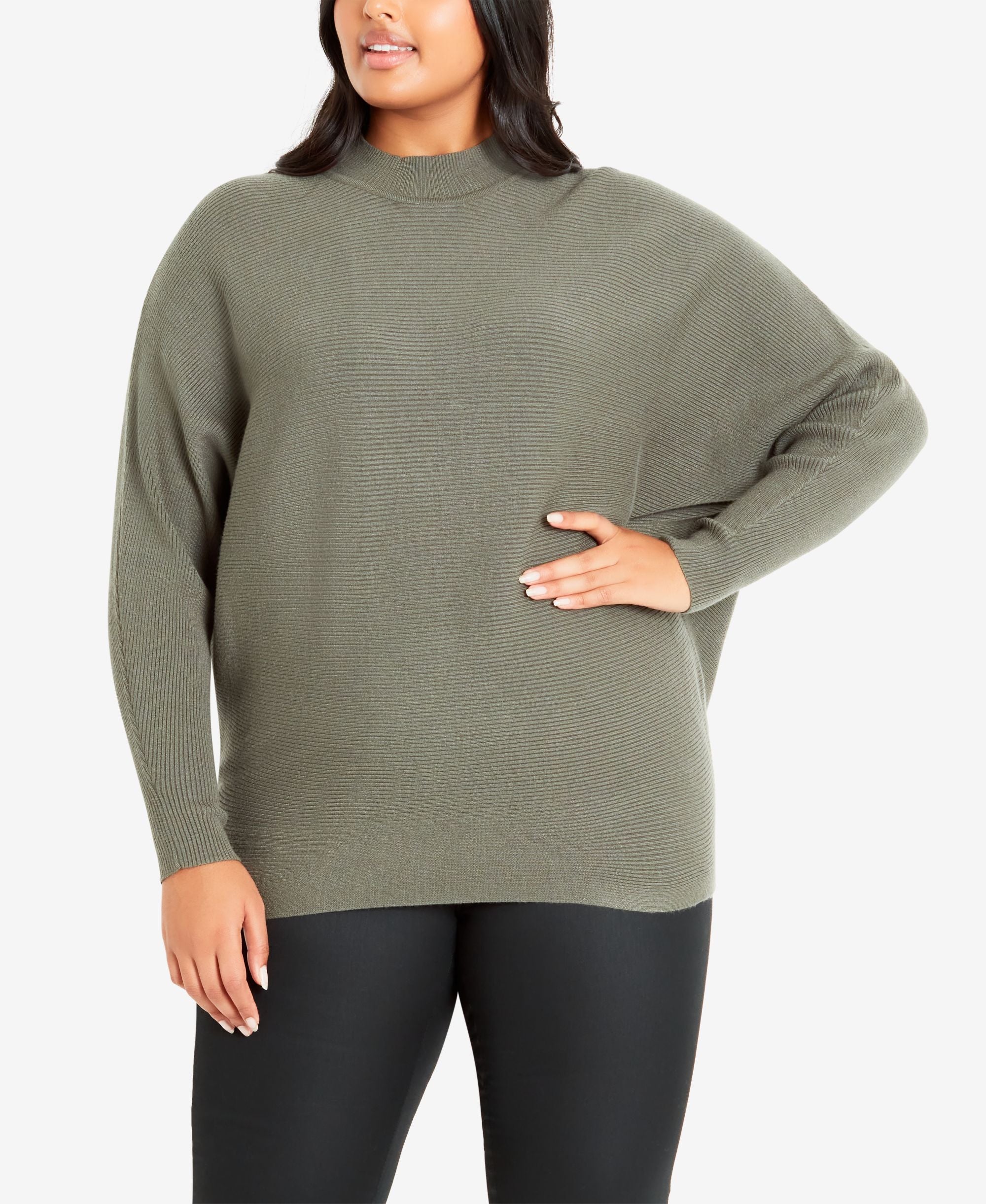 Plus Size Janie Ribbed Jumper Sweater