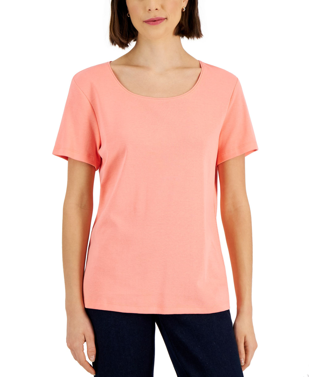 Short Sleeve Scoop Neck Top