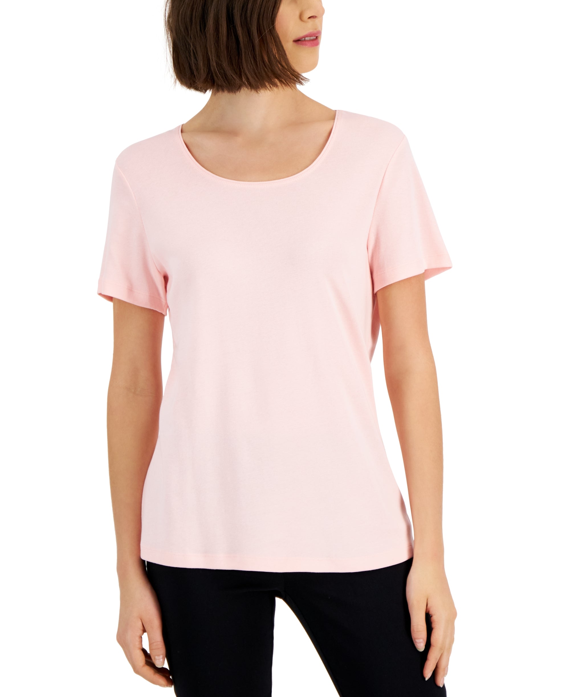 Short Sleeve Scoop Neck Top