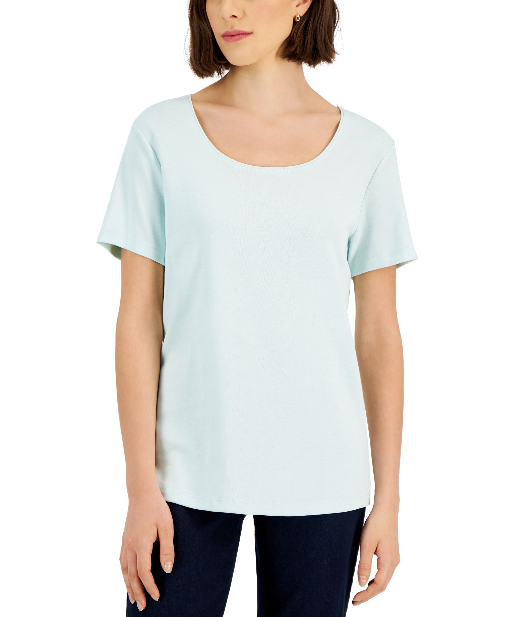 Short Sleeve Scoop Neck Top